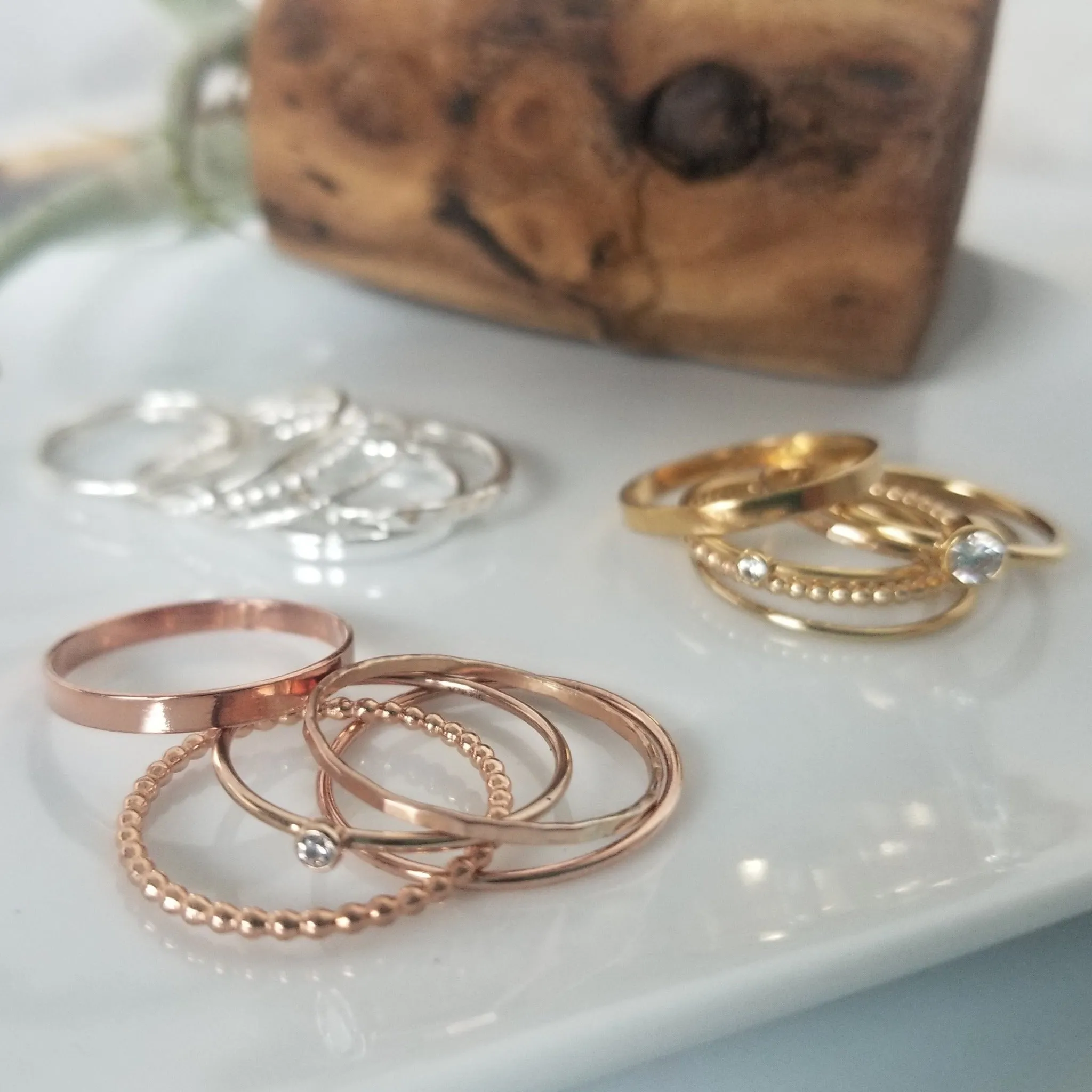 Thin Stacking or Midi Ring - Sterling, Gold, or Rose Gold