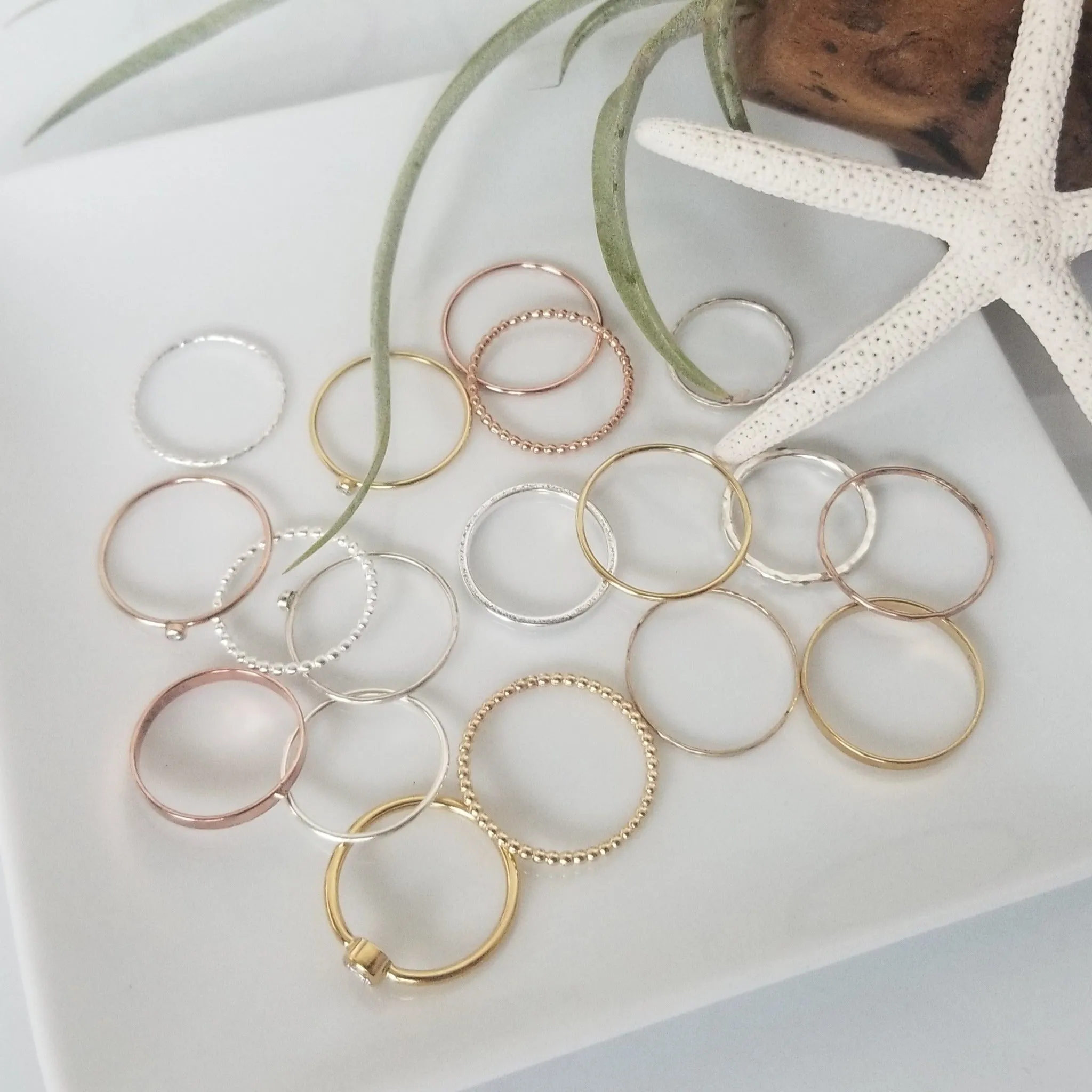 Thin Stacking or Midi Ring - Sterling, Gold, or Rose Gold
