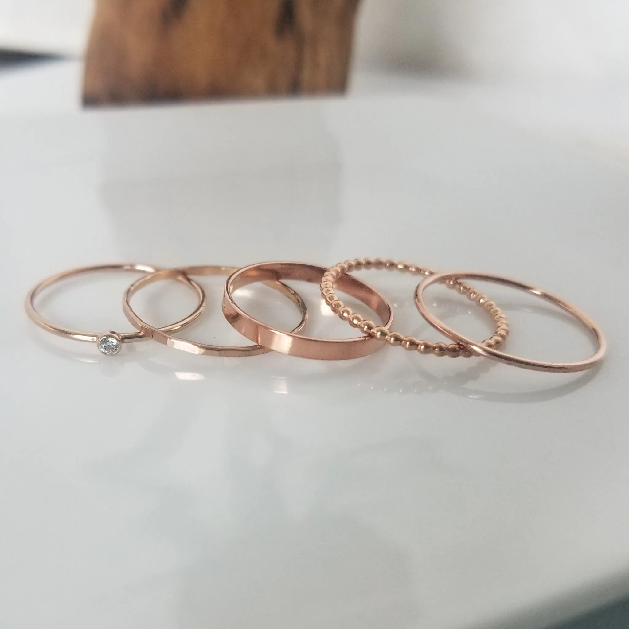Thin Stacking or Midi Ring - Sterling, Gold, or Rose Gold