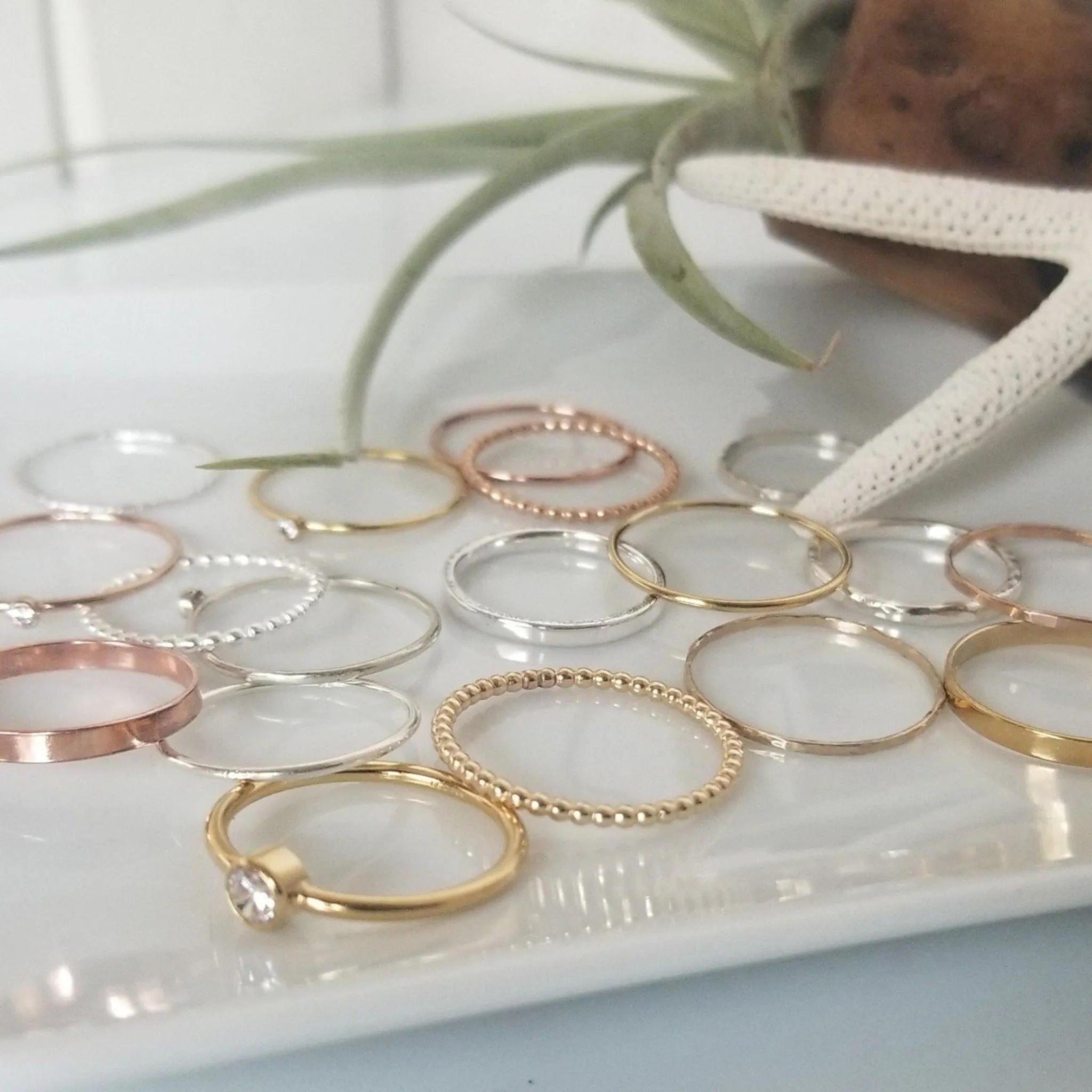 Thin Stacking or Midi Ring - Sterling, Gold, or Rose Gold
