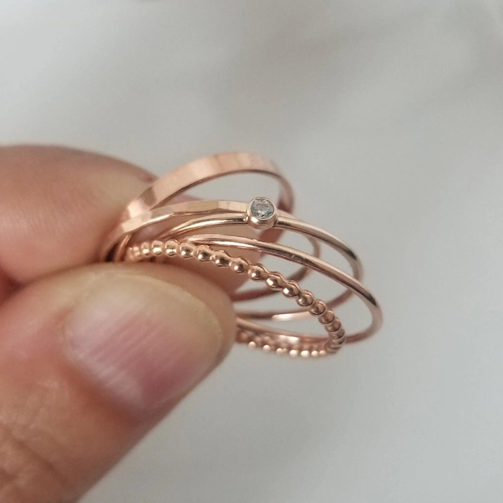 Thin Stacking or Midi Ring - Sterling, Gold, or Rose Gold