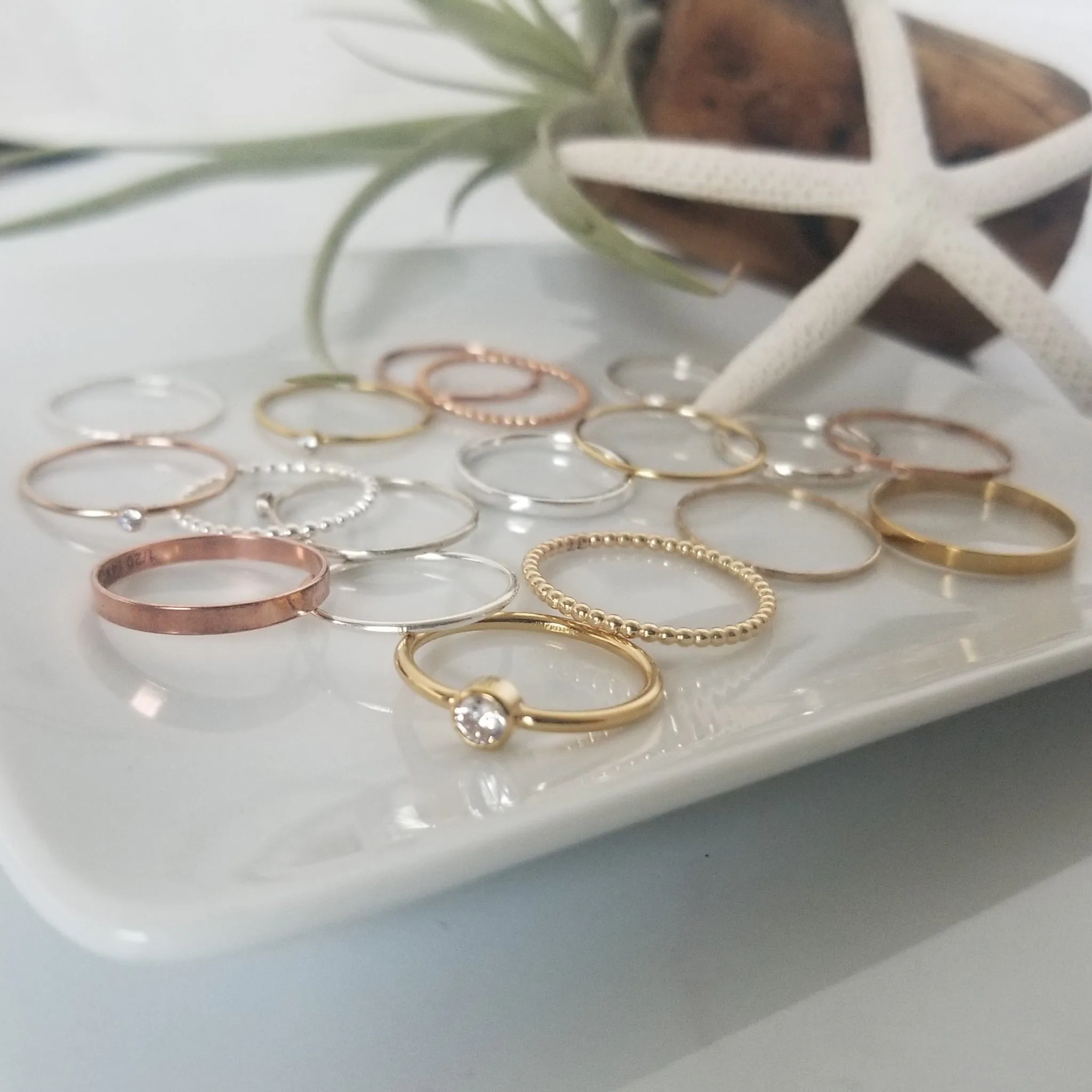 Thin Stacking or Midi Ring - Sterling, Gold, or Rose Gold