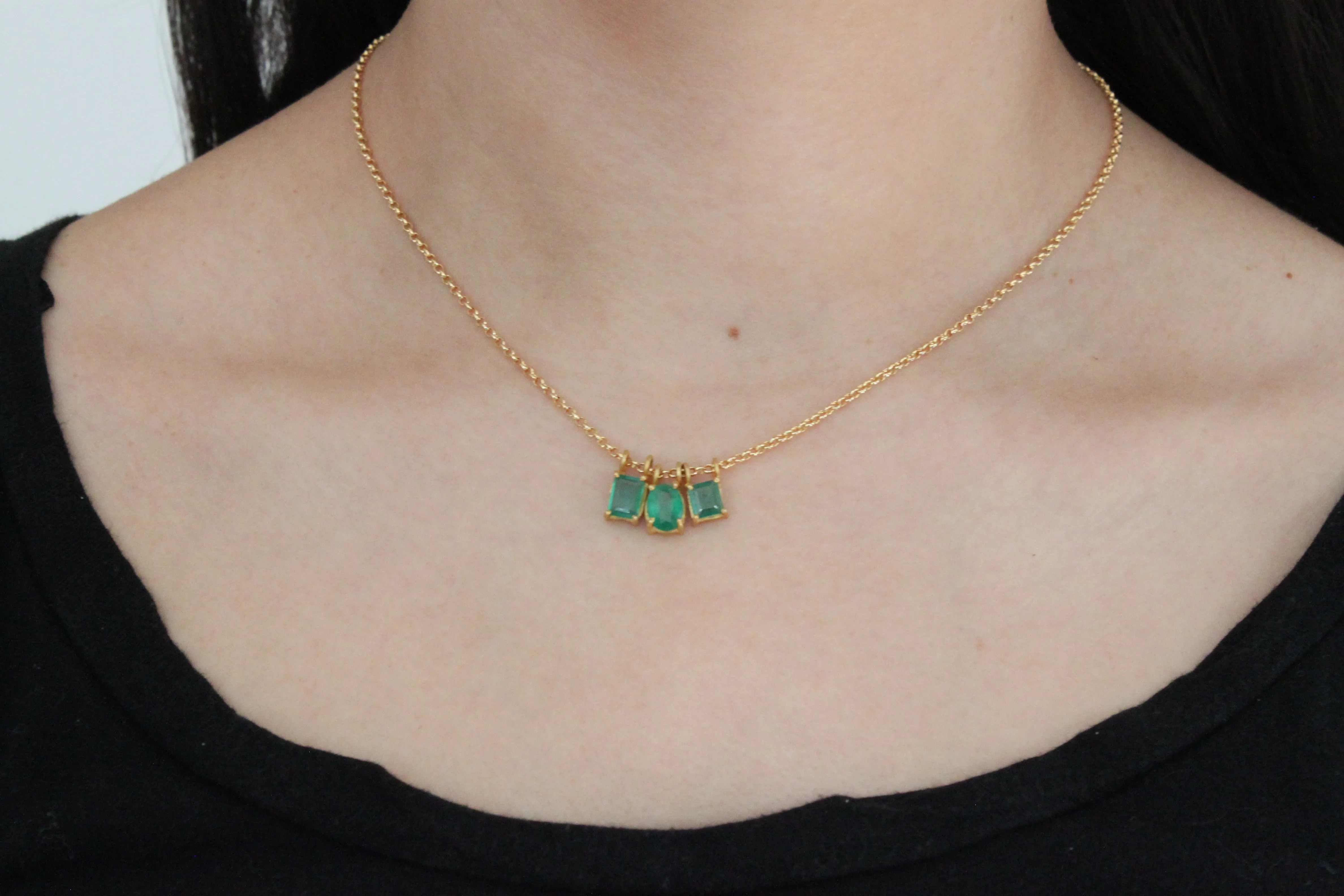 Three Emerald Pendants