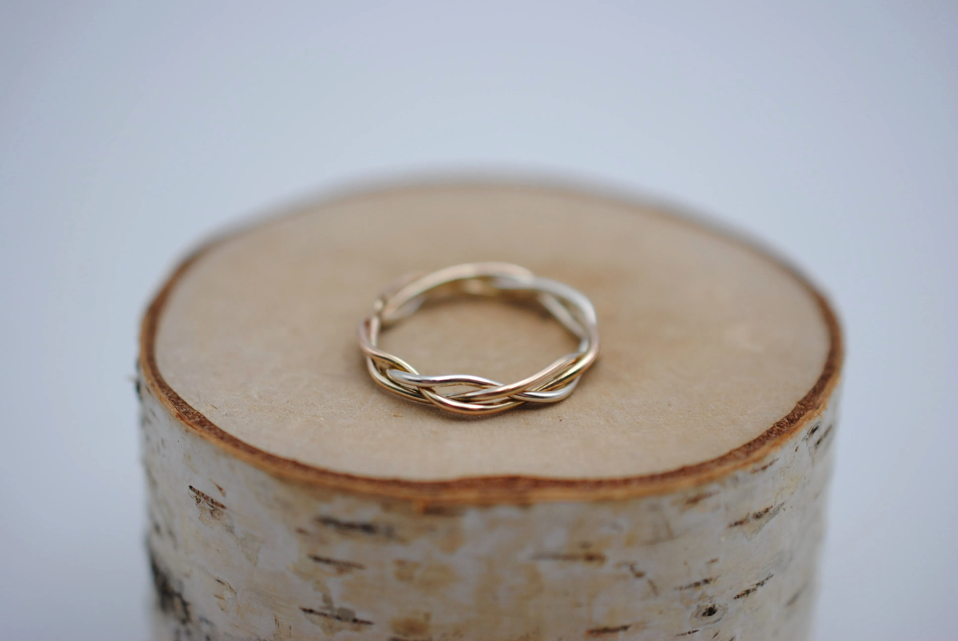 Three Tone Gold Fill Braid Ring
