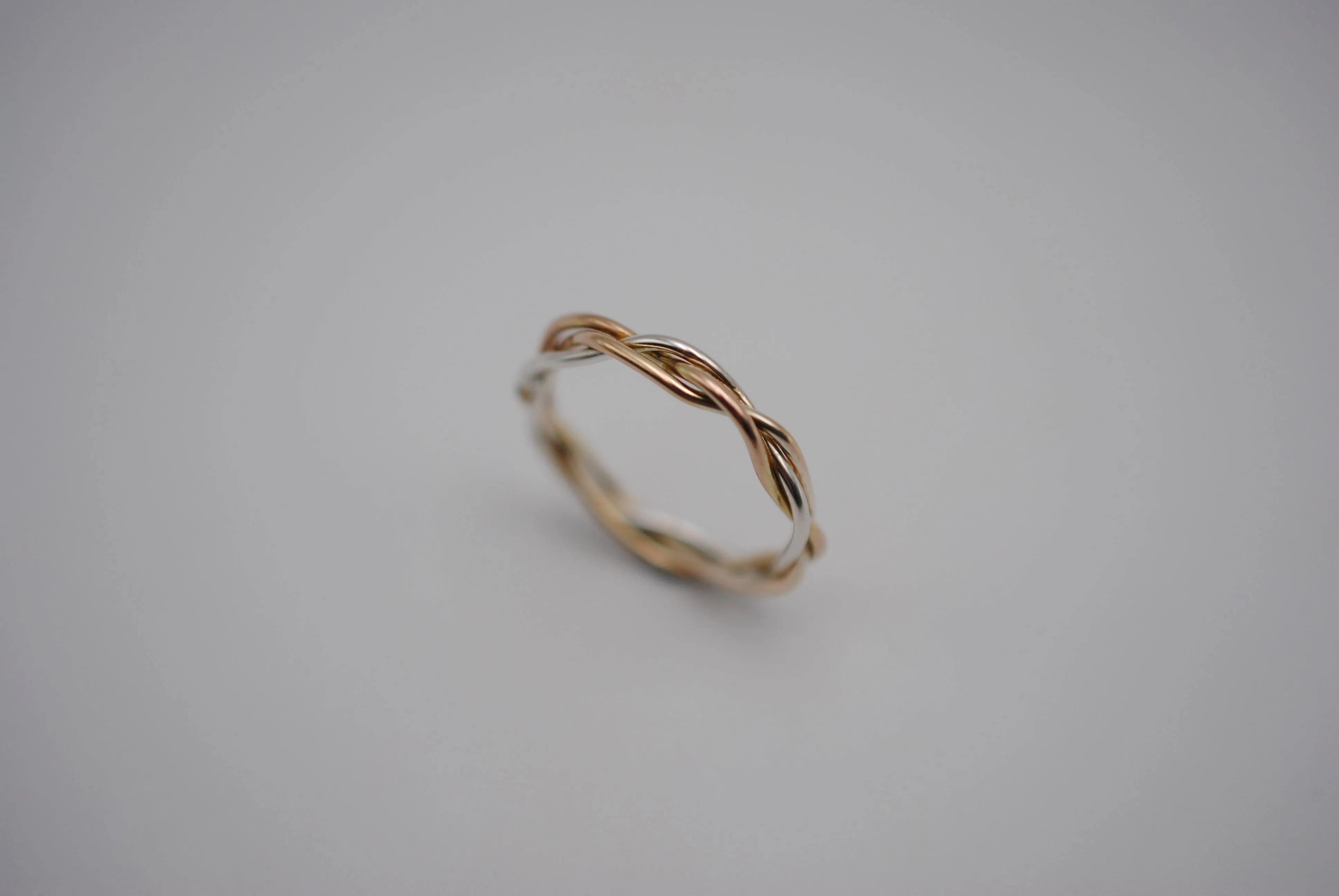 Three Tone Gold Fill Braid Ring