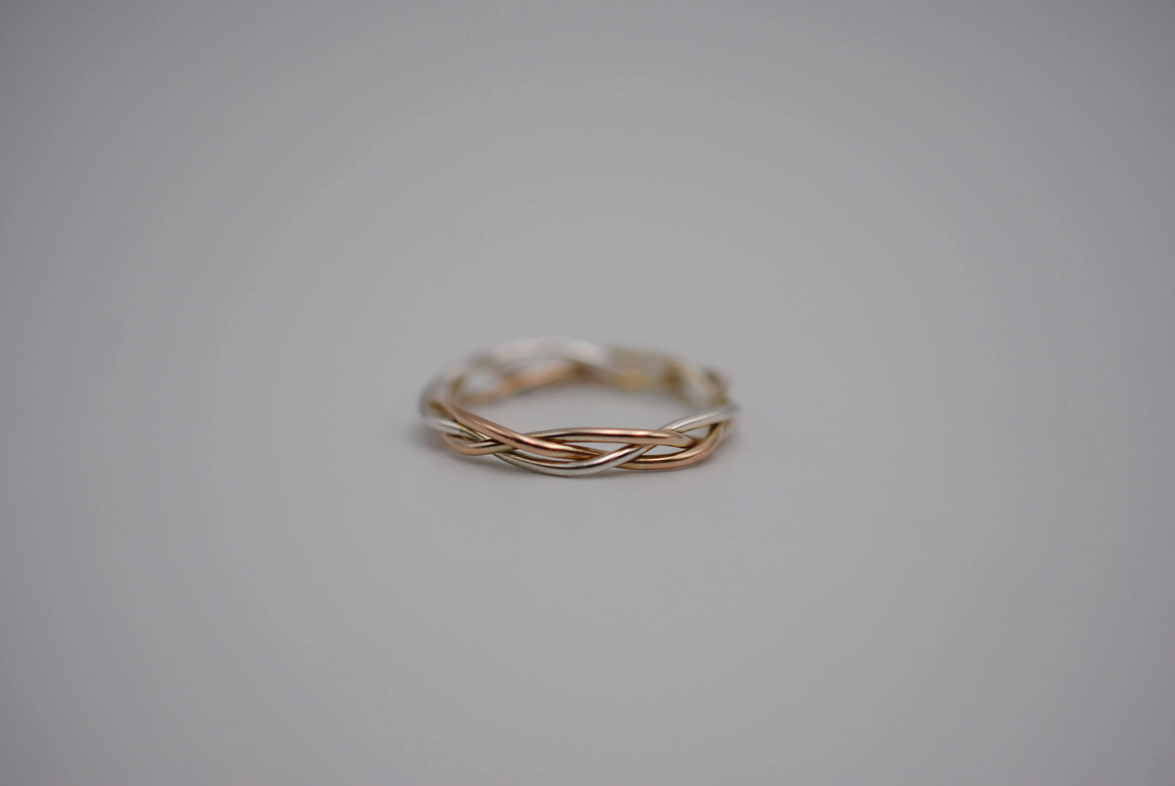 Three Tone Gold Fill Braid Ring