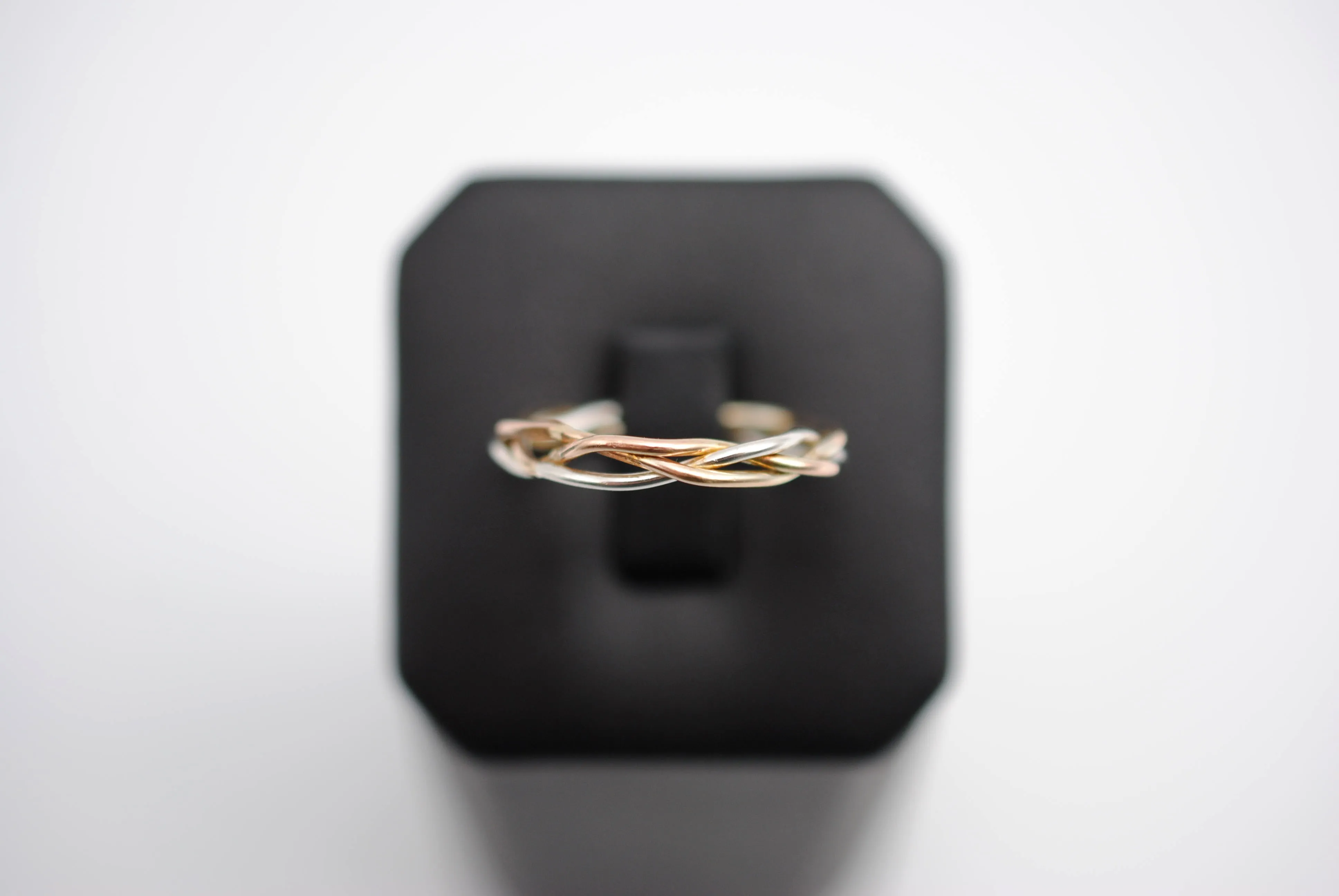 Three Tone Gold Fill Braid Ring