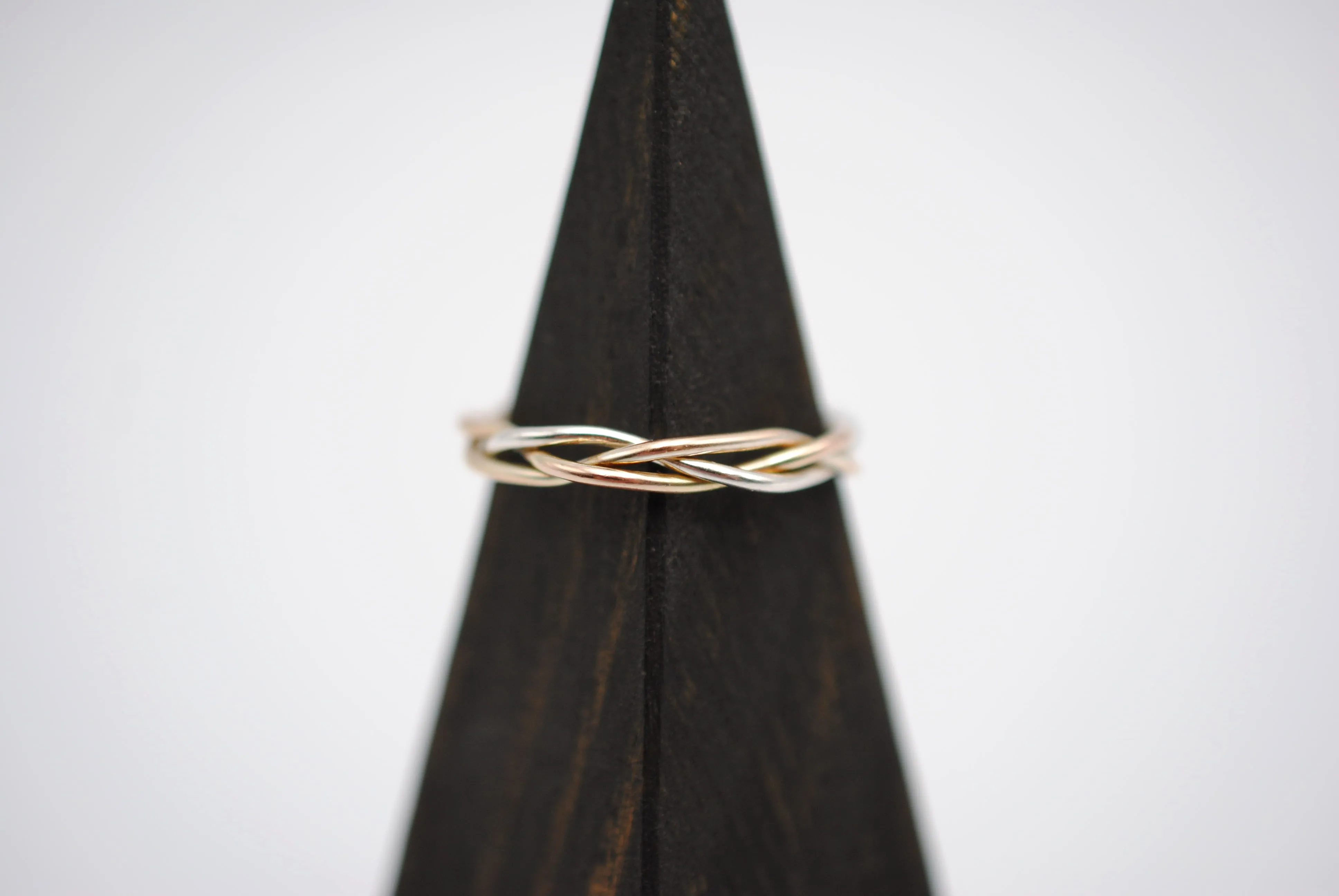 Three Tone Gold Fill Braid Ring