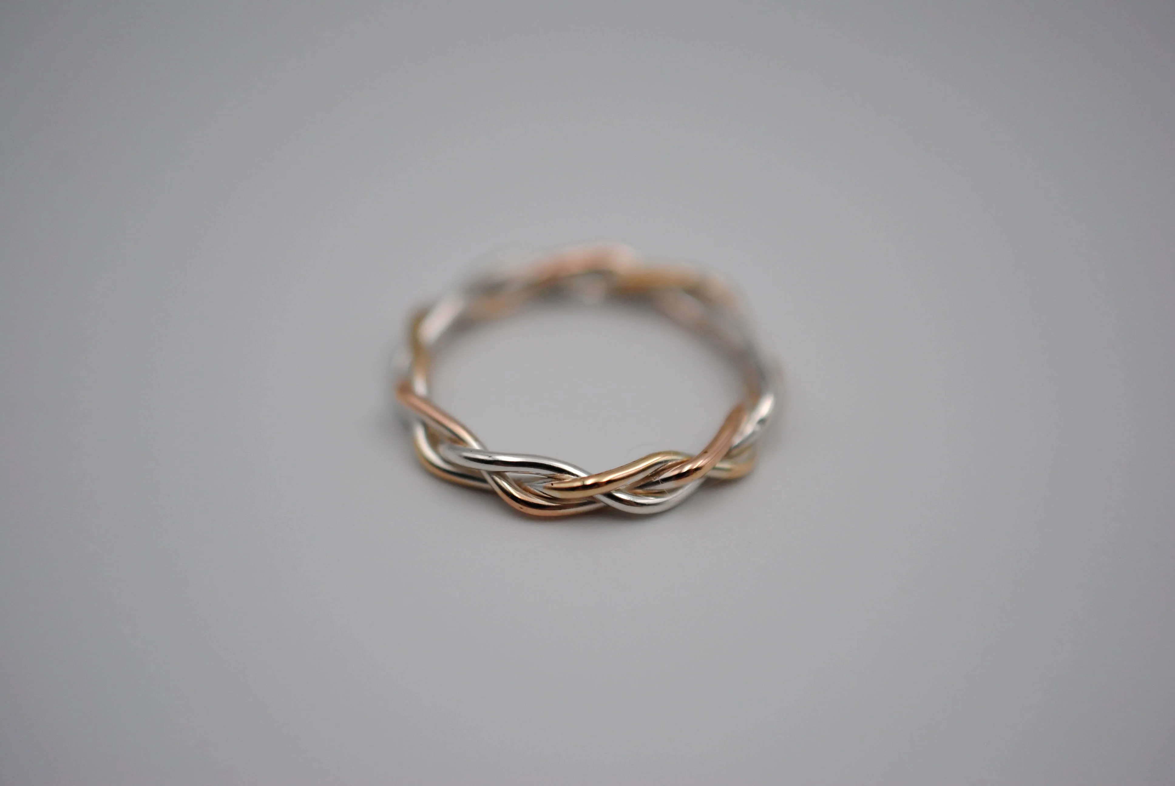 Three Tone Gold Fill Braid Ring