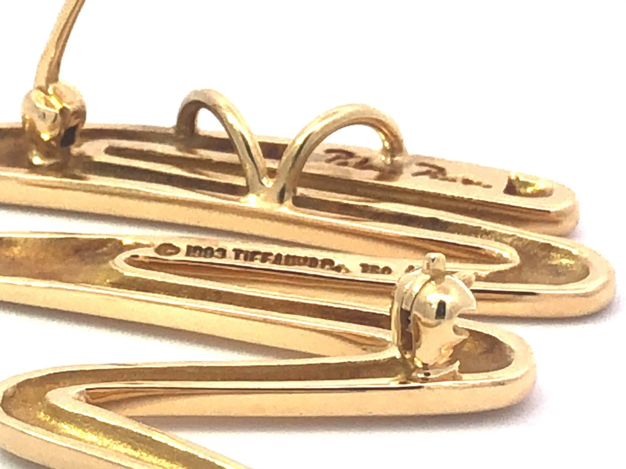 Tiffany & Co. 18k Gold Platinum Picasso Diamond Squiggle Brooch Pendant