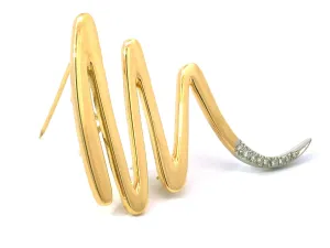Tiffany & Co. 18k Gold Platinum Picasso Diamond Squiggle Brooch Pendant