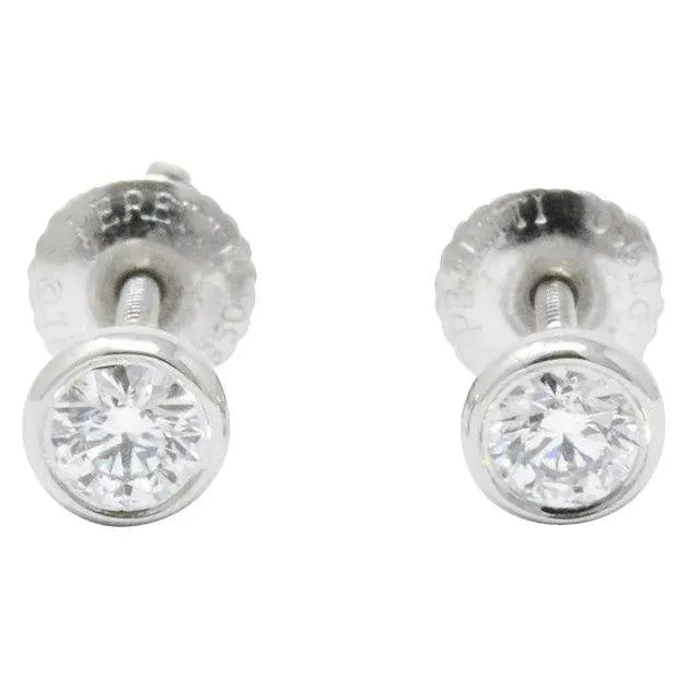 Tiffany & Co. .46CTW Diamond & Platinum Stud Earrings, Elsa Peretti