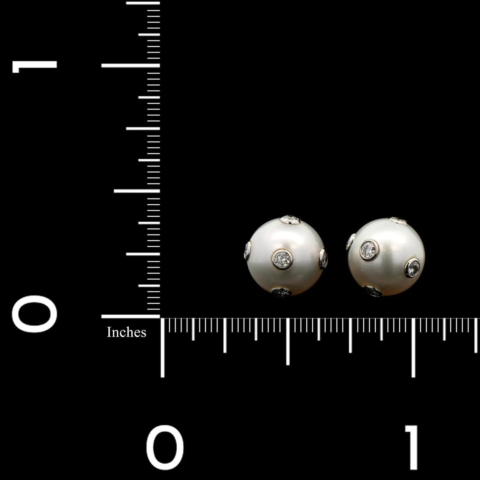 Tiffany & Co. Platinum Estate Pearl and Diamond Etoile Stud Earrings