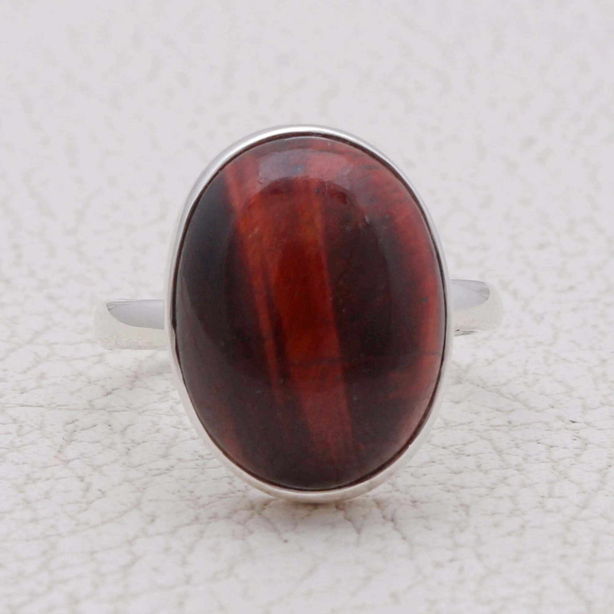 Tiger Eye Silver Rings