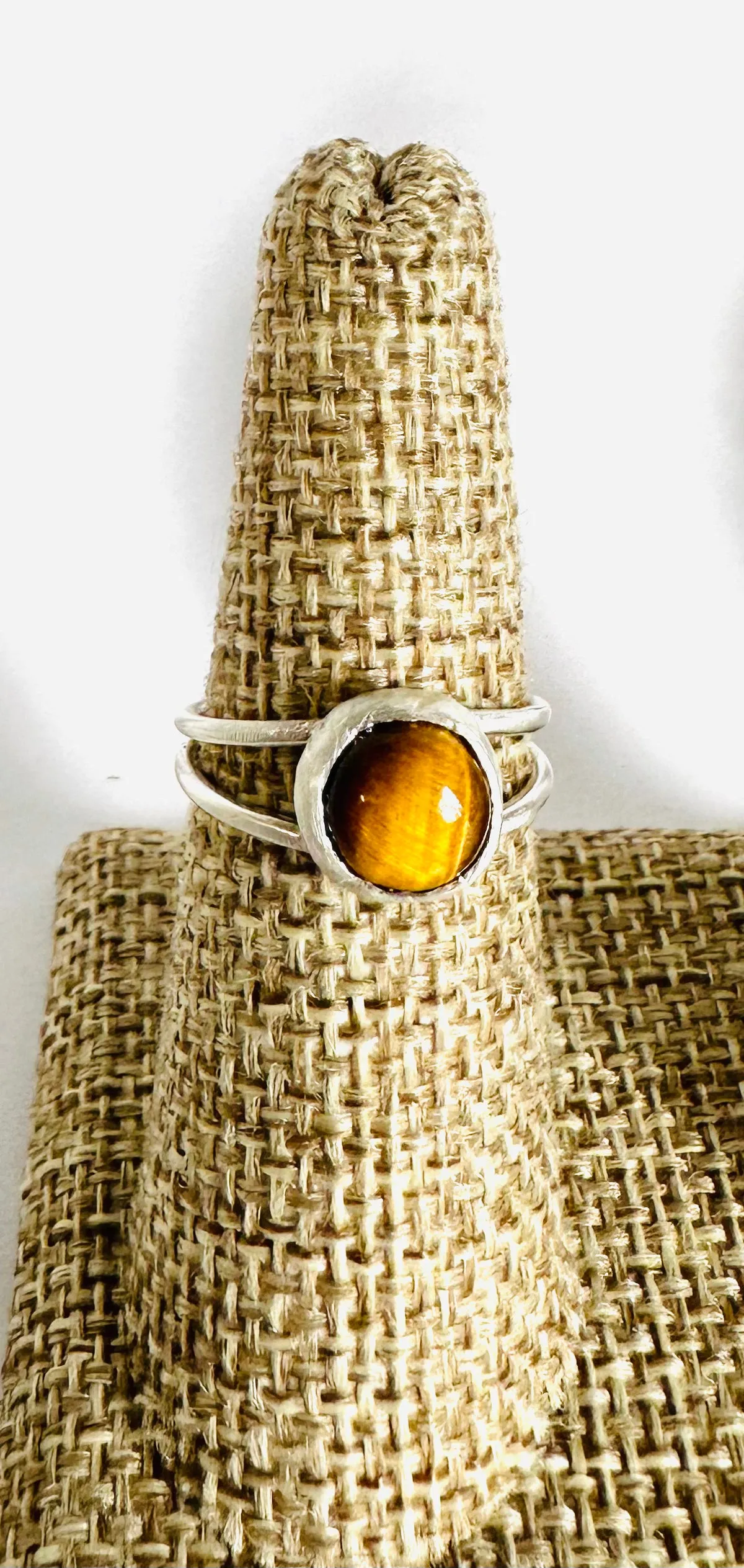 Tiger’s Eye Ring, Stacking Ring, Gemstone Ring, Silver Ring