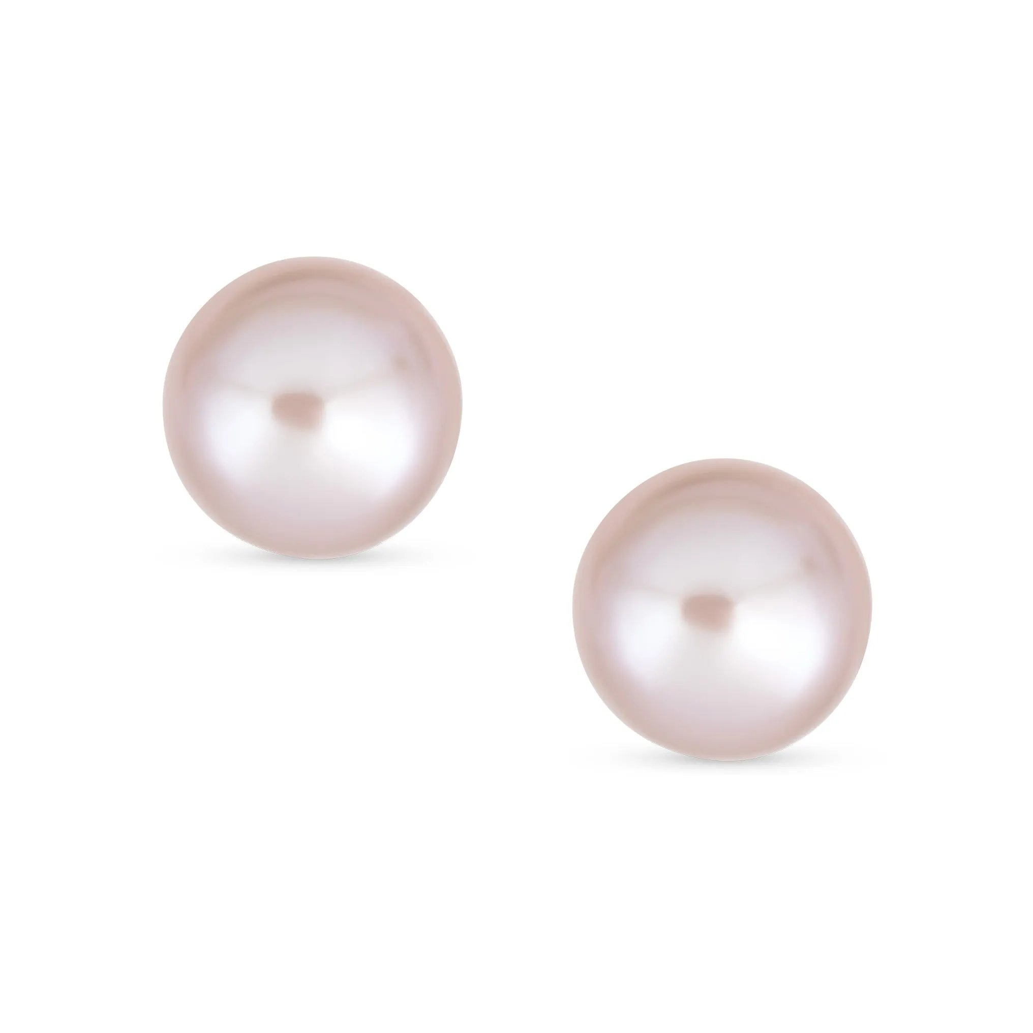 Tiny 10K Gold Freshwater Cultured Button Pearl Stud Earrings June Birthstone