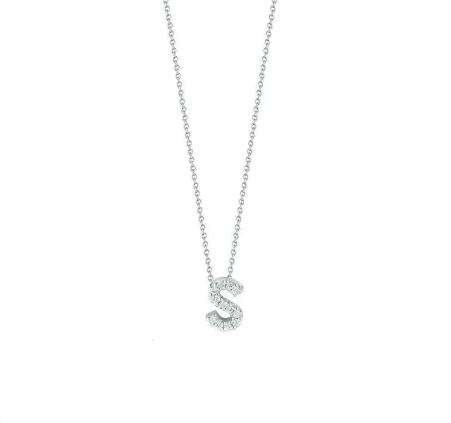 Tiny Treasures Diamond Love Letter "S" in White Gold