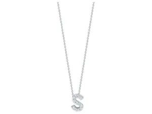 Tiny Treasures Diamond Love Letter "S" in White Gold