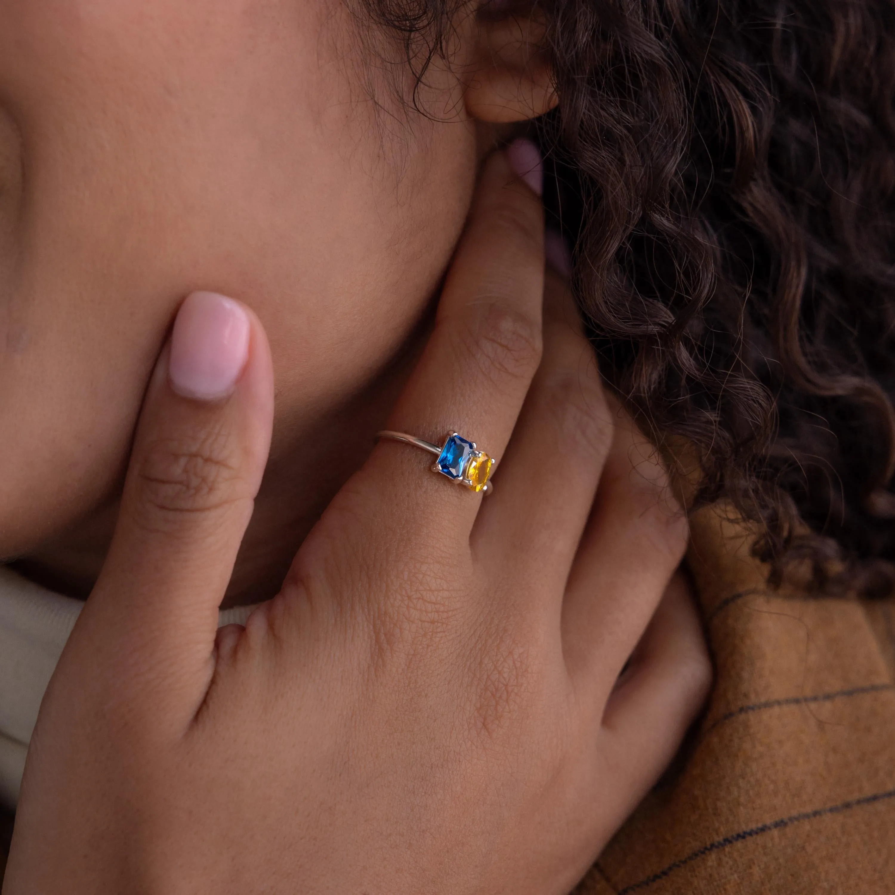 Toi et Moi Oval Birthstone Ring