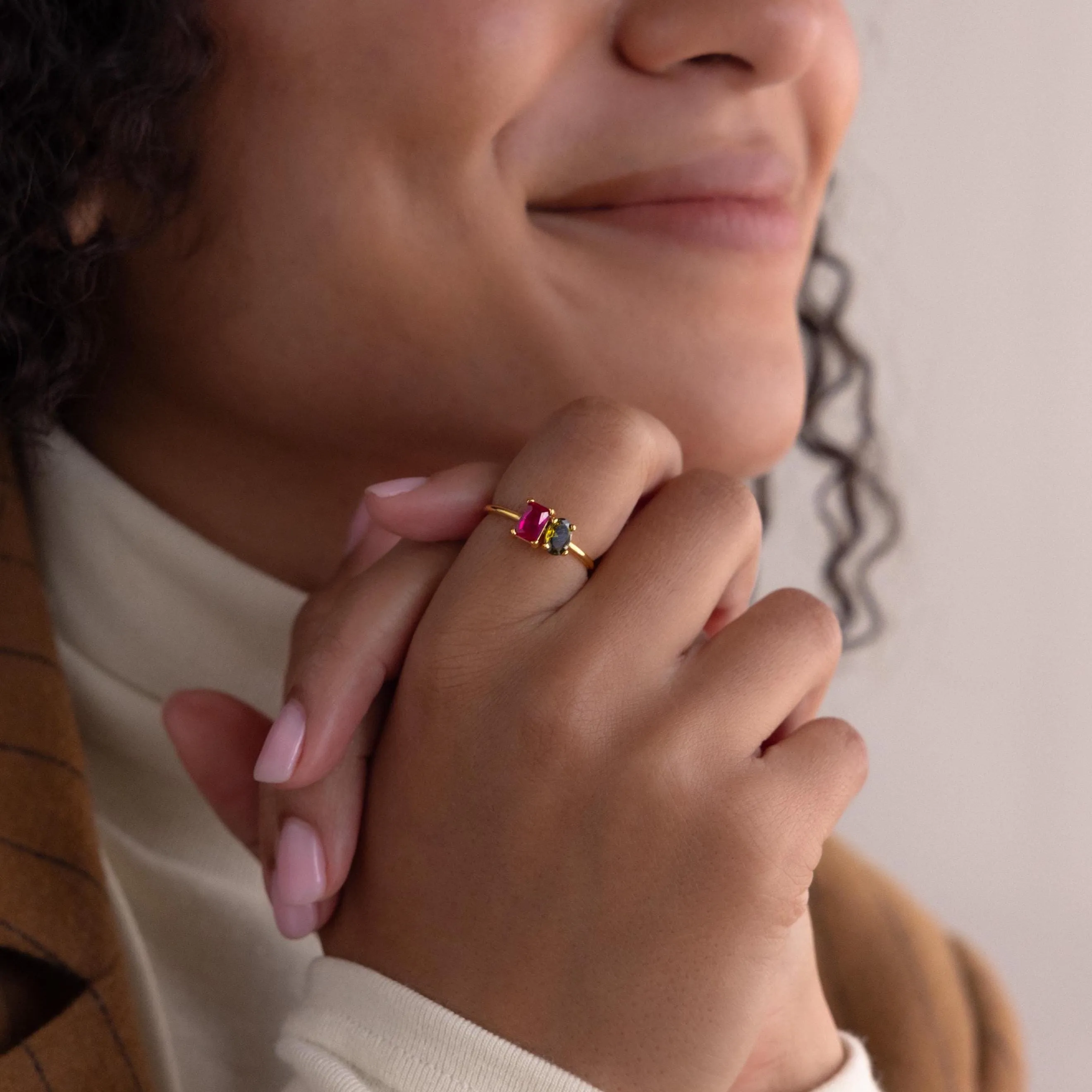 Toi et Moi Oval Birthstone Ring