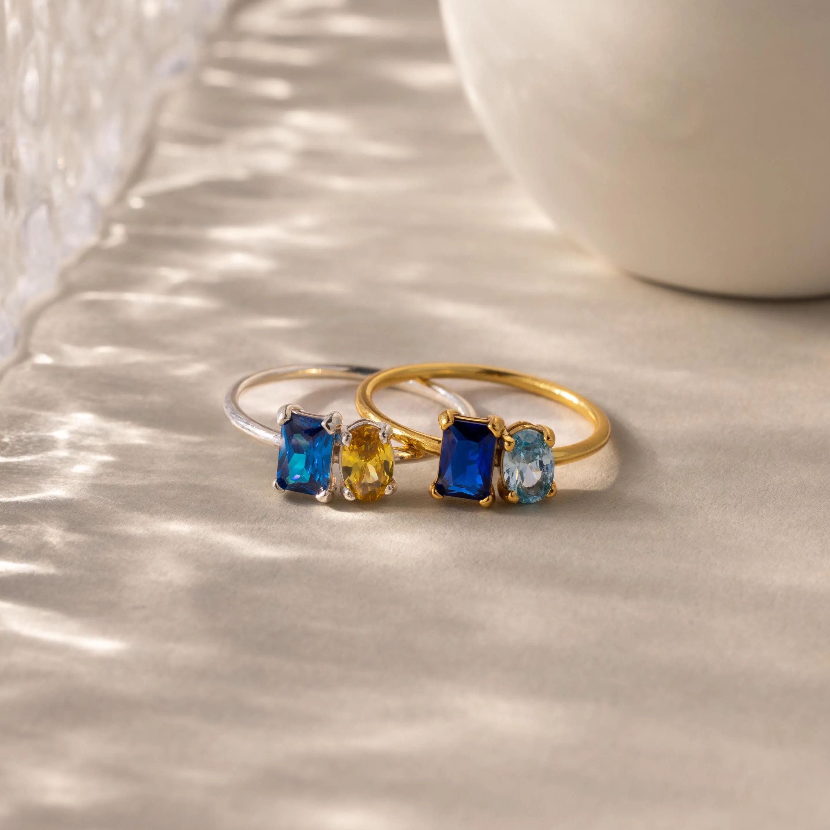 Toi et Moi Oval Birthstone Ring
