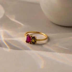 Toi et Moi Oval Birthstone Ring