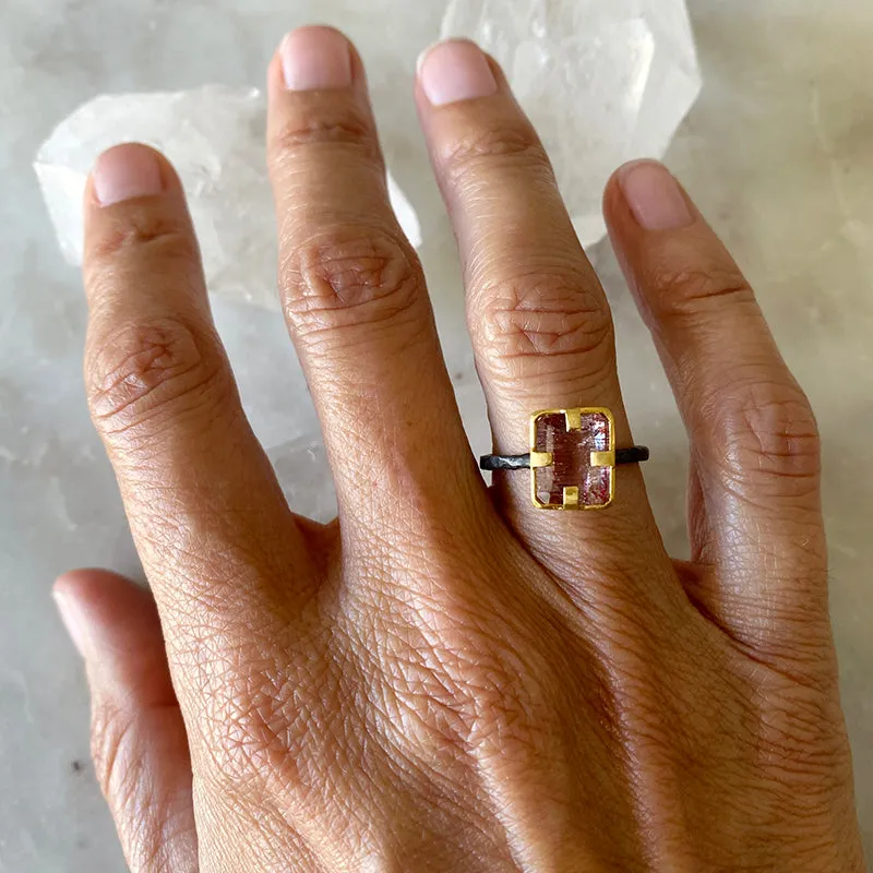 Tourmalinated Amethyst Stacking Ring