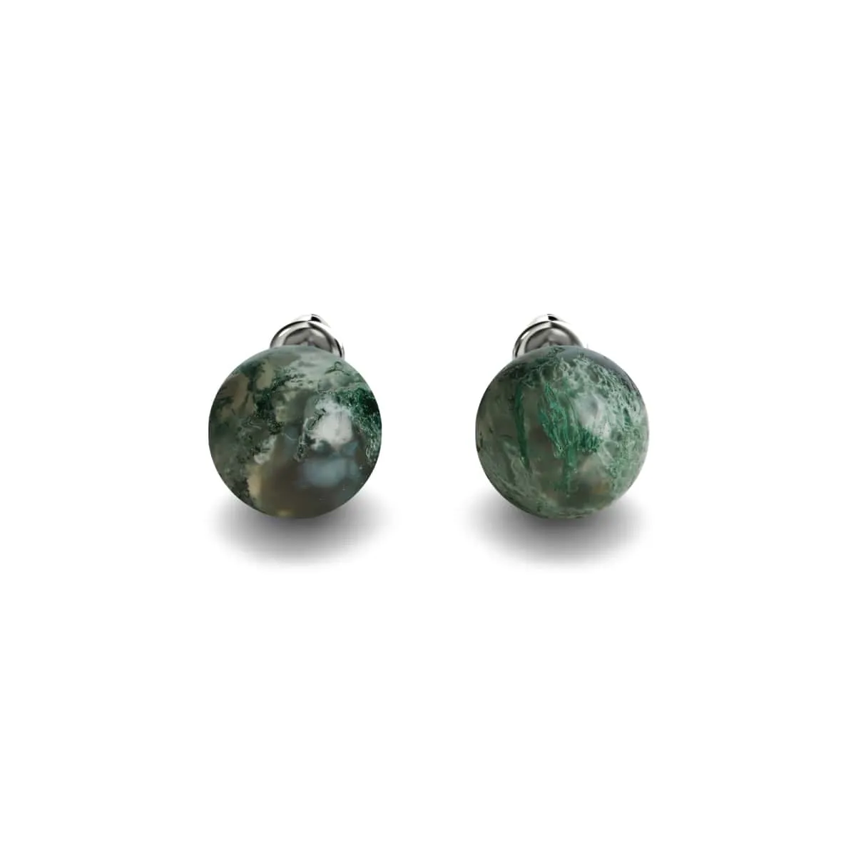 Tree Agate | .925 Sterling Silver | Gemstone Stud Earrings
