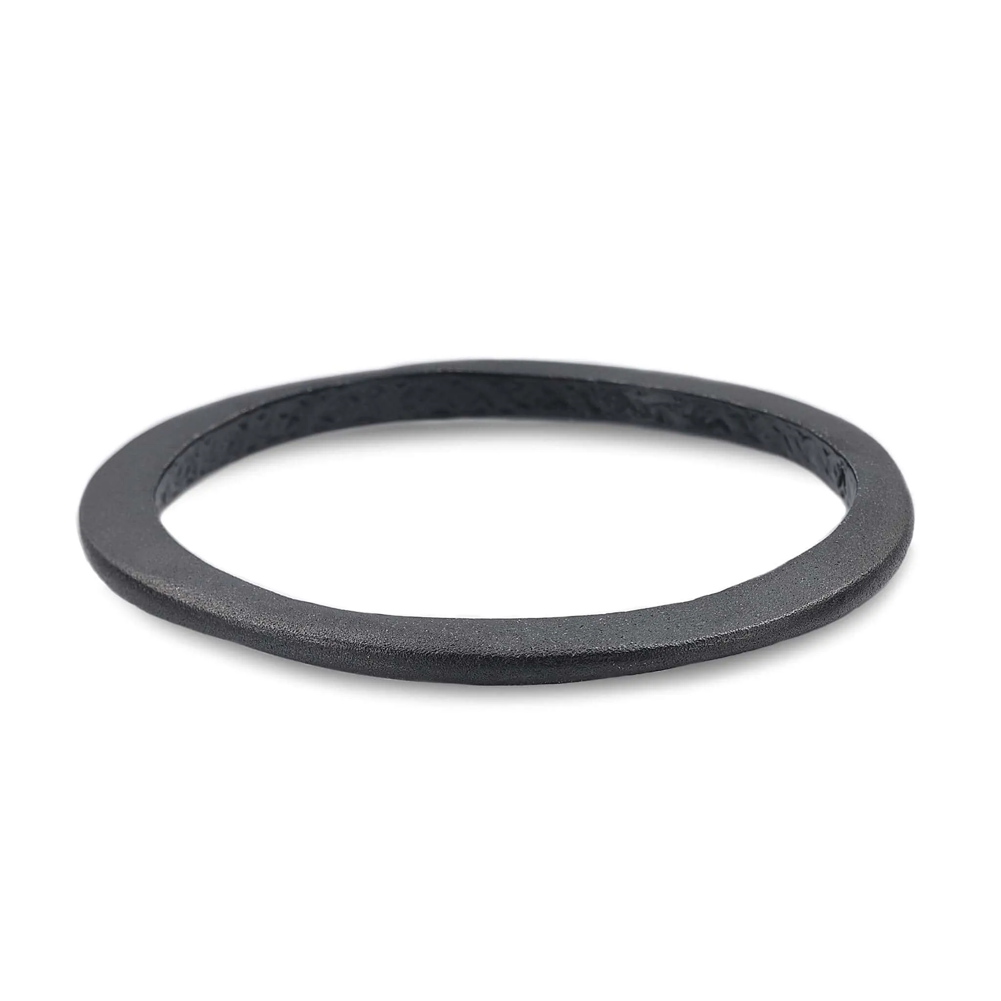 Tribal Blackened Silver wave Bracelet 5mm thickness