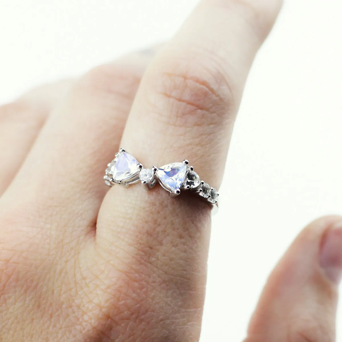 TRILLION PRAXIS CONTOUR BAND | 14K GOLD | MOONSTONE & HERKIMER