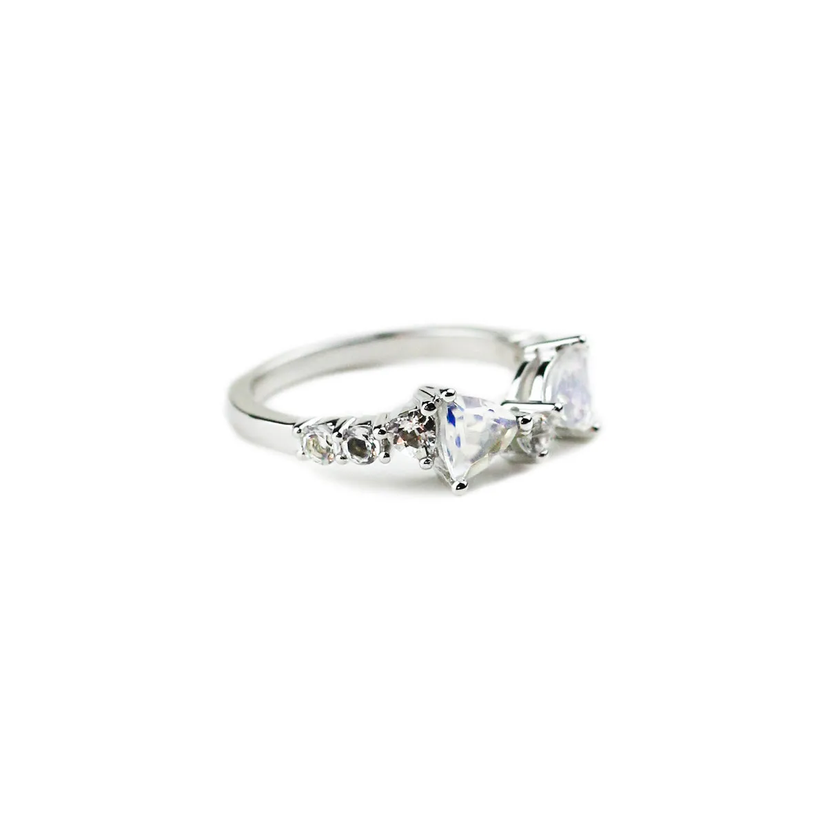 TRILLION PRAXIS CONTOUR BAND | 14K GOLD | MOONSTONE & HERKIMER