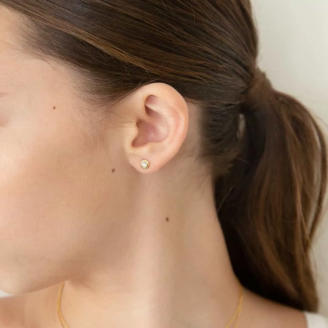 Trinatier Petit Bezel Stud Earrings