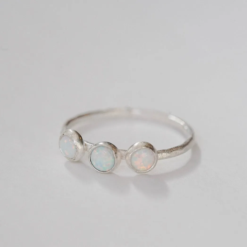 Triple Opal Ring in Sterling Silver