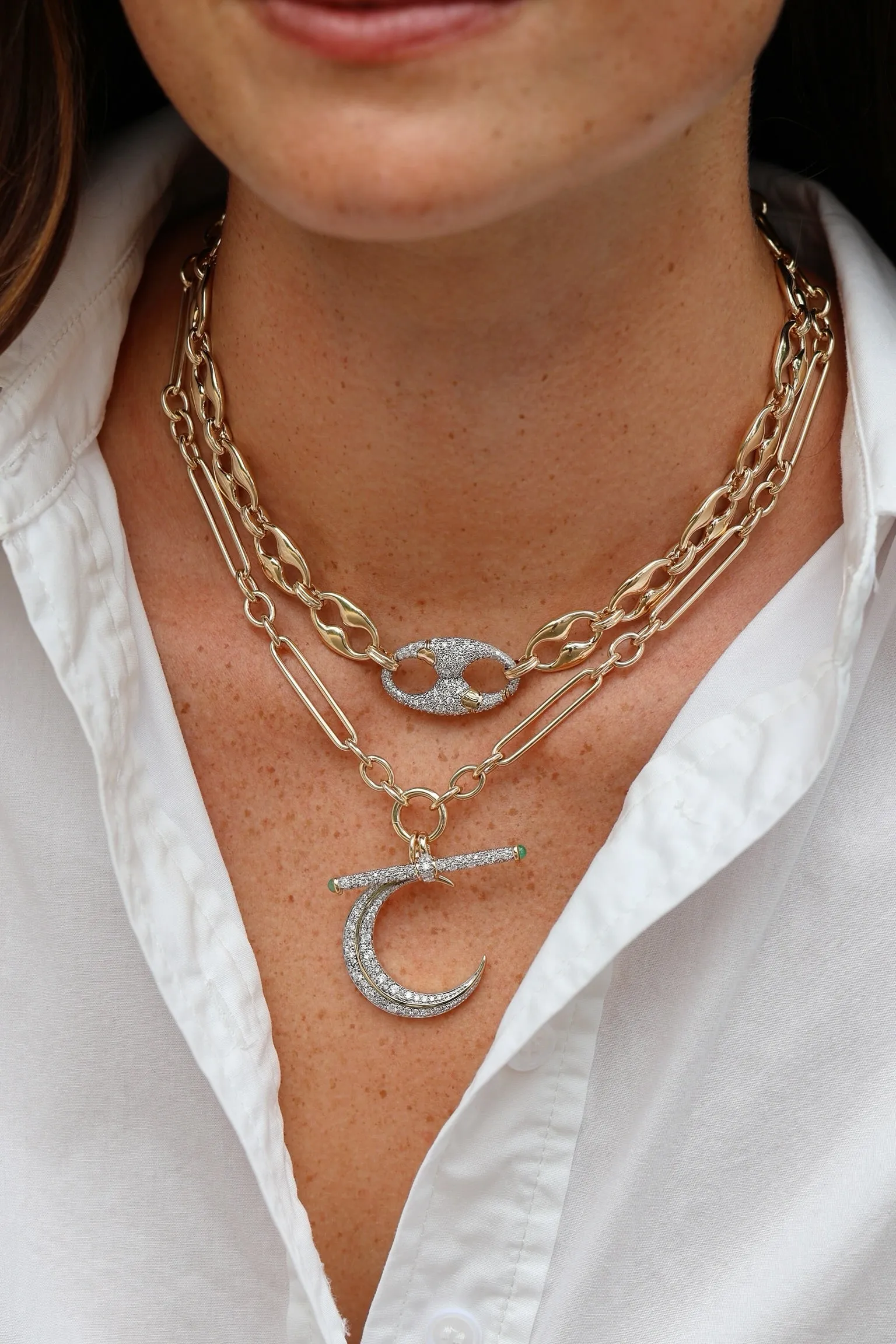 Trombone Link Chain Necklace