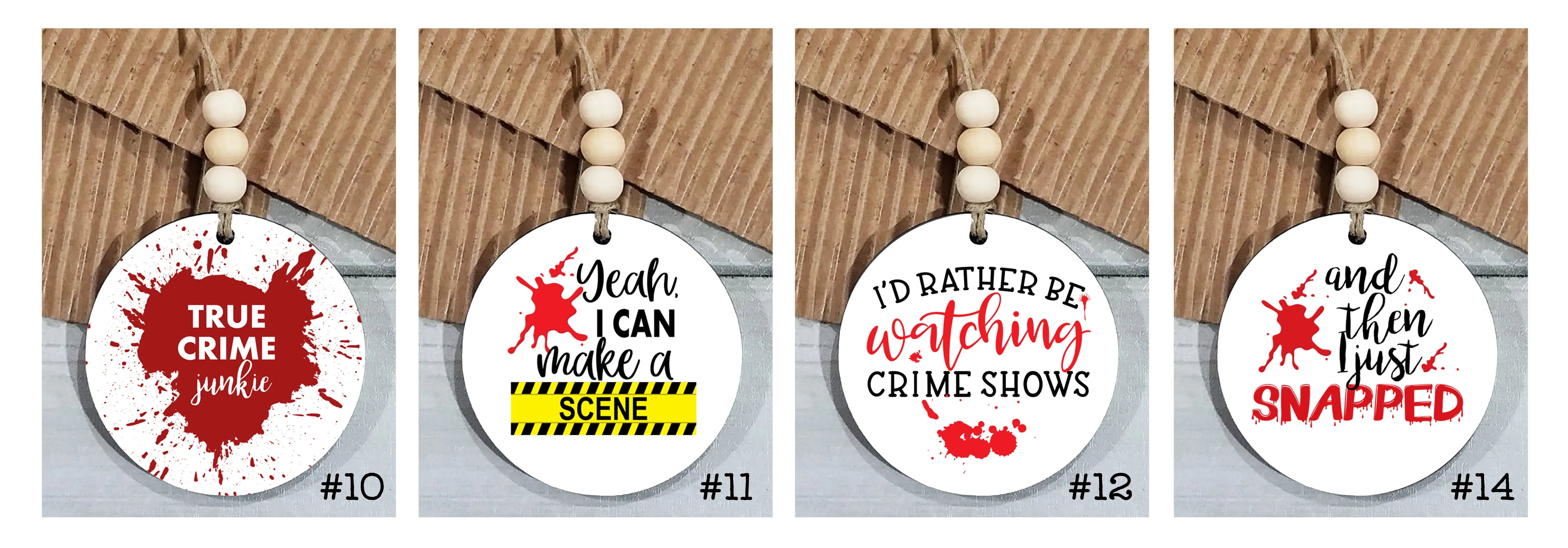 True Crime Lover Car Charms - Wholesale