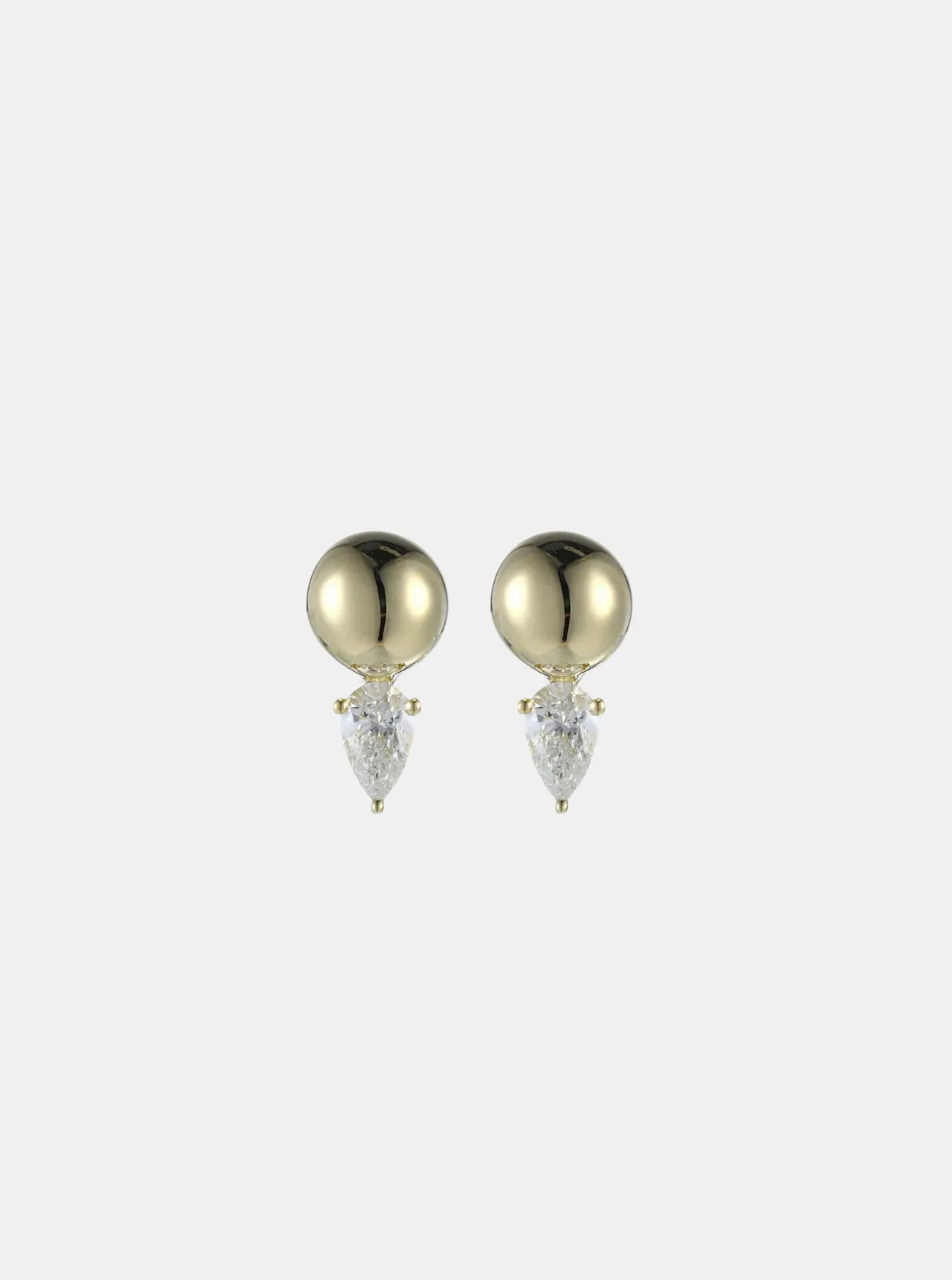 Tube Stud Gold and Diamond Earrings