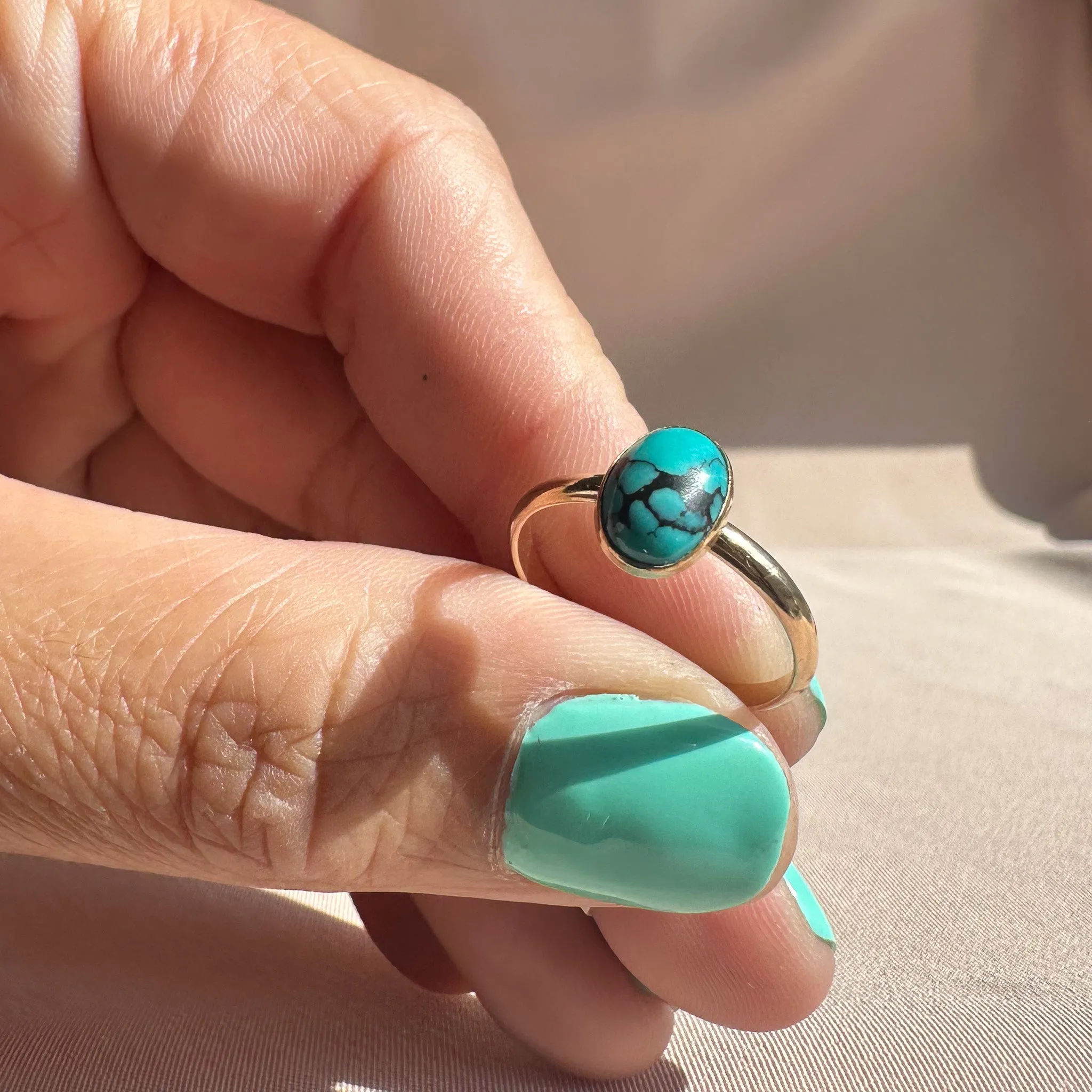Turquoise 14K Gold-Filled Classic Band - 5.5