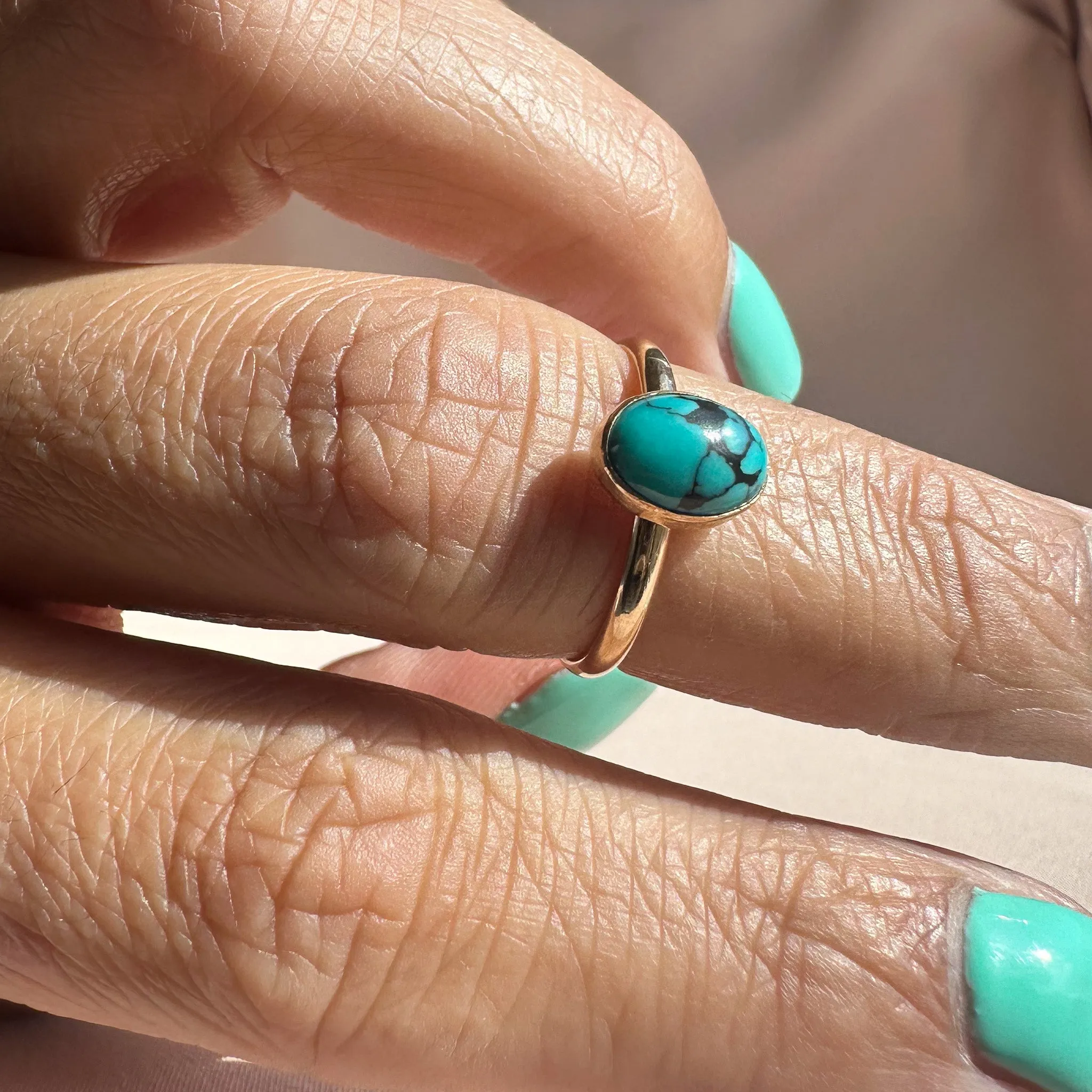 Turquoise 14K Gold-Filled Classic Band - 5.5