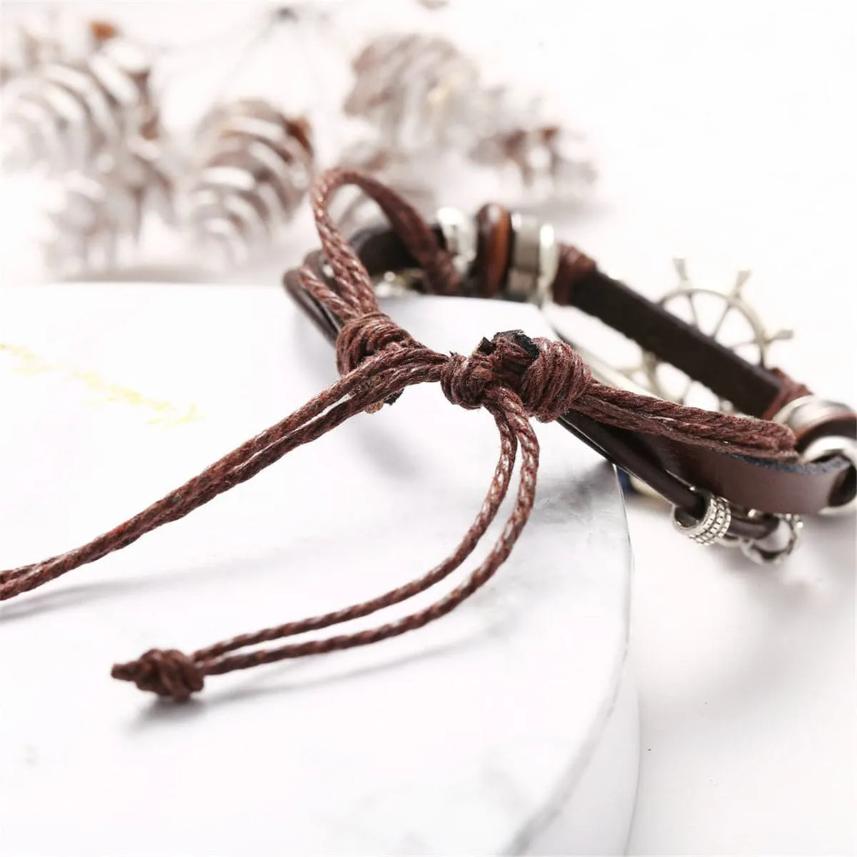 Turquoise & Polyurethane Silver-Plated Sailing Layer Bracelet