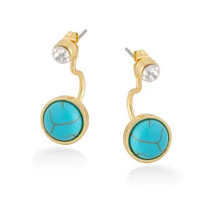 TURQUOISE AND CRYSTAL STUD  EARRINGS #ADX6800173 (SHAC3)