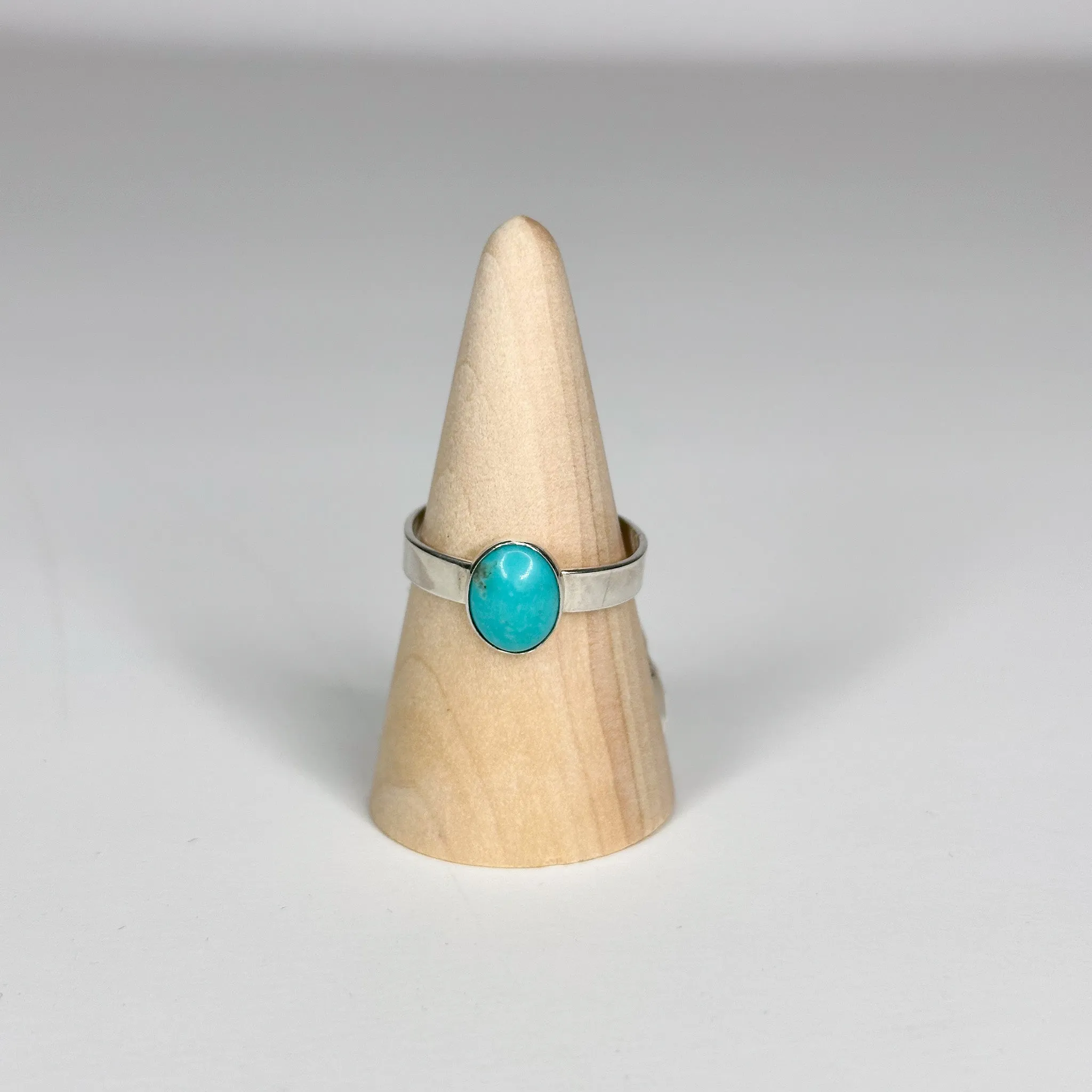 Turquoise Cigar Band Sterling Silver- | Size 10