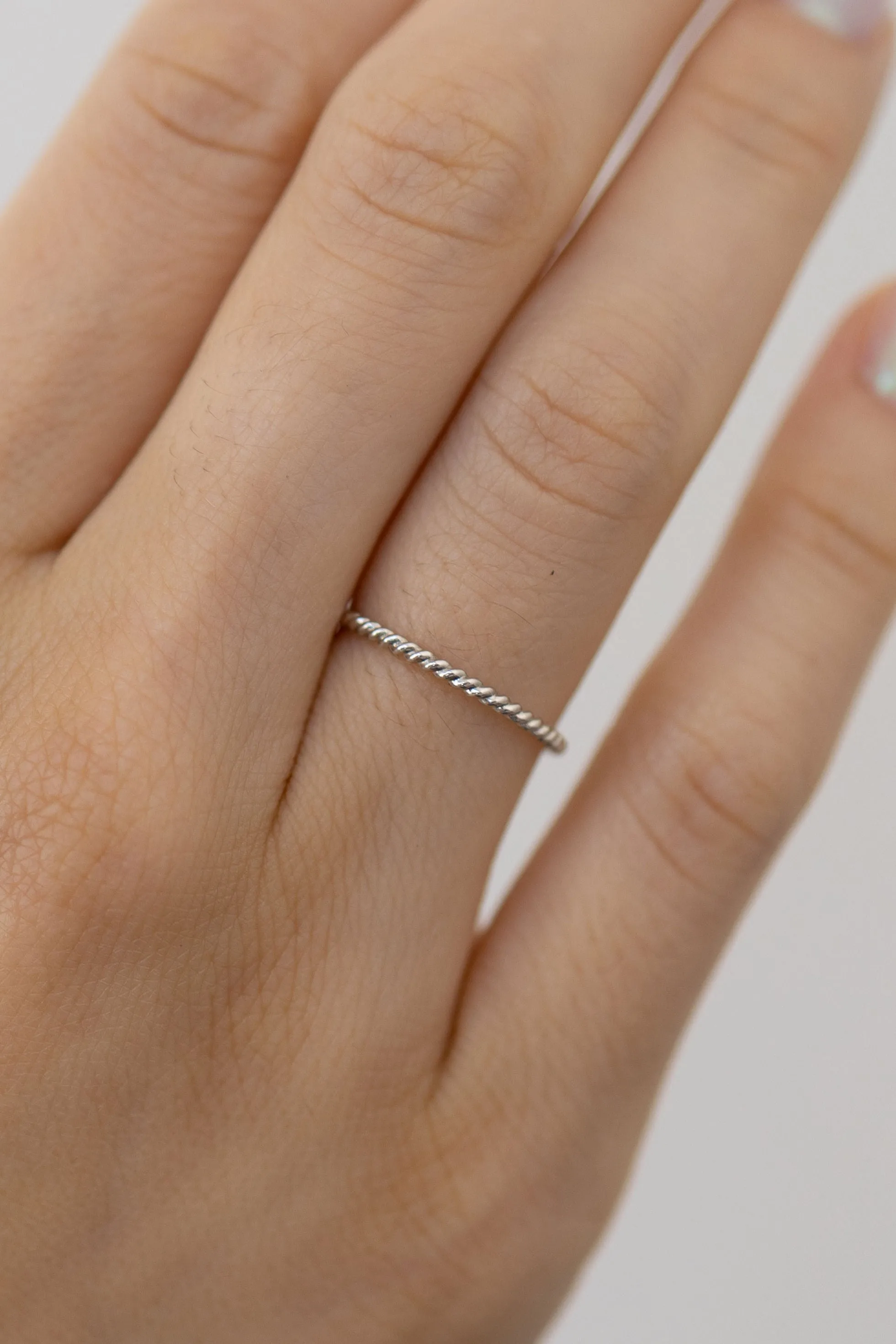 Twist Stacking Ring in Silver