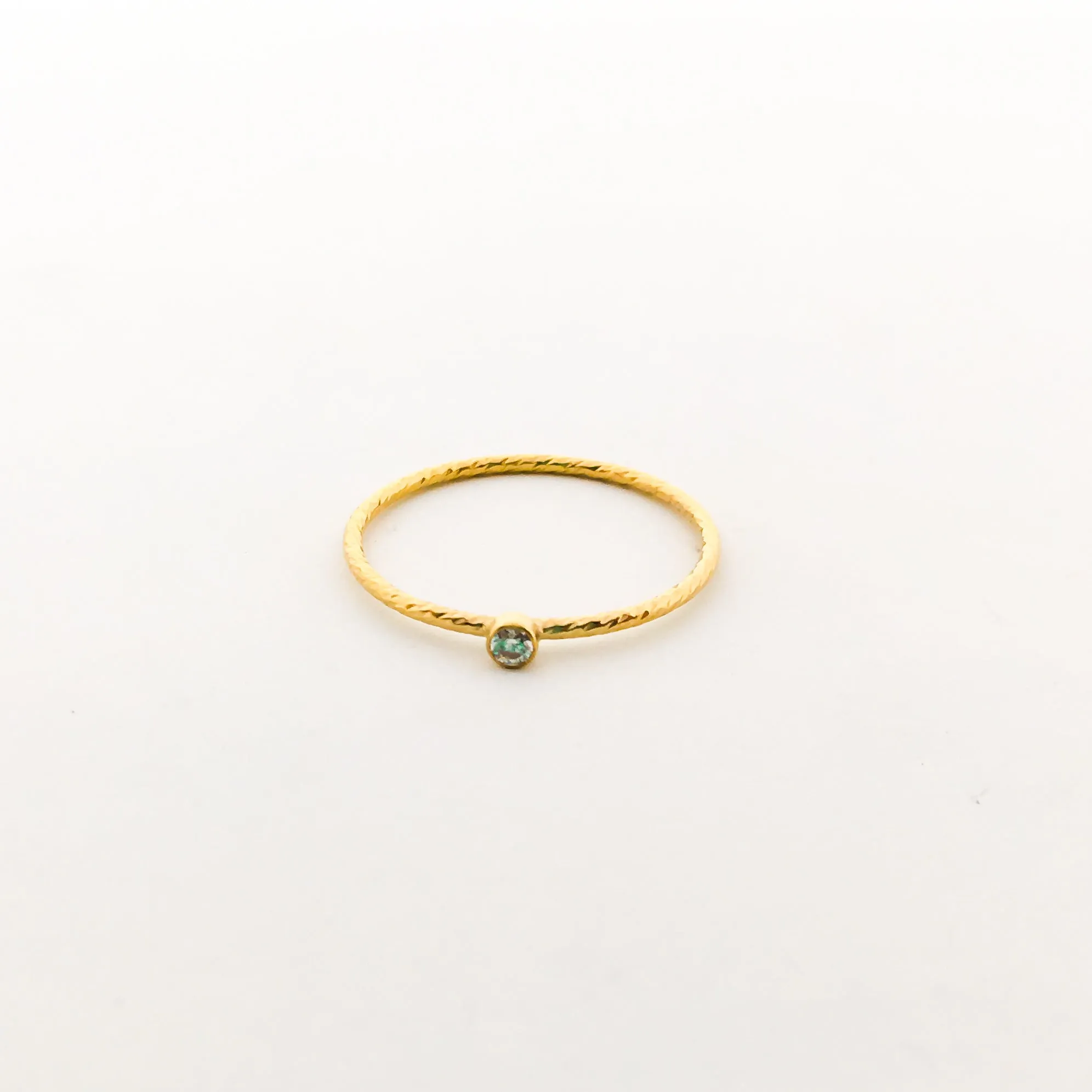 Twisted Cubic Zirconia Stacking Rings |Gold