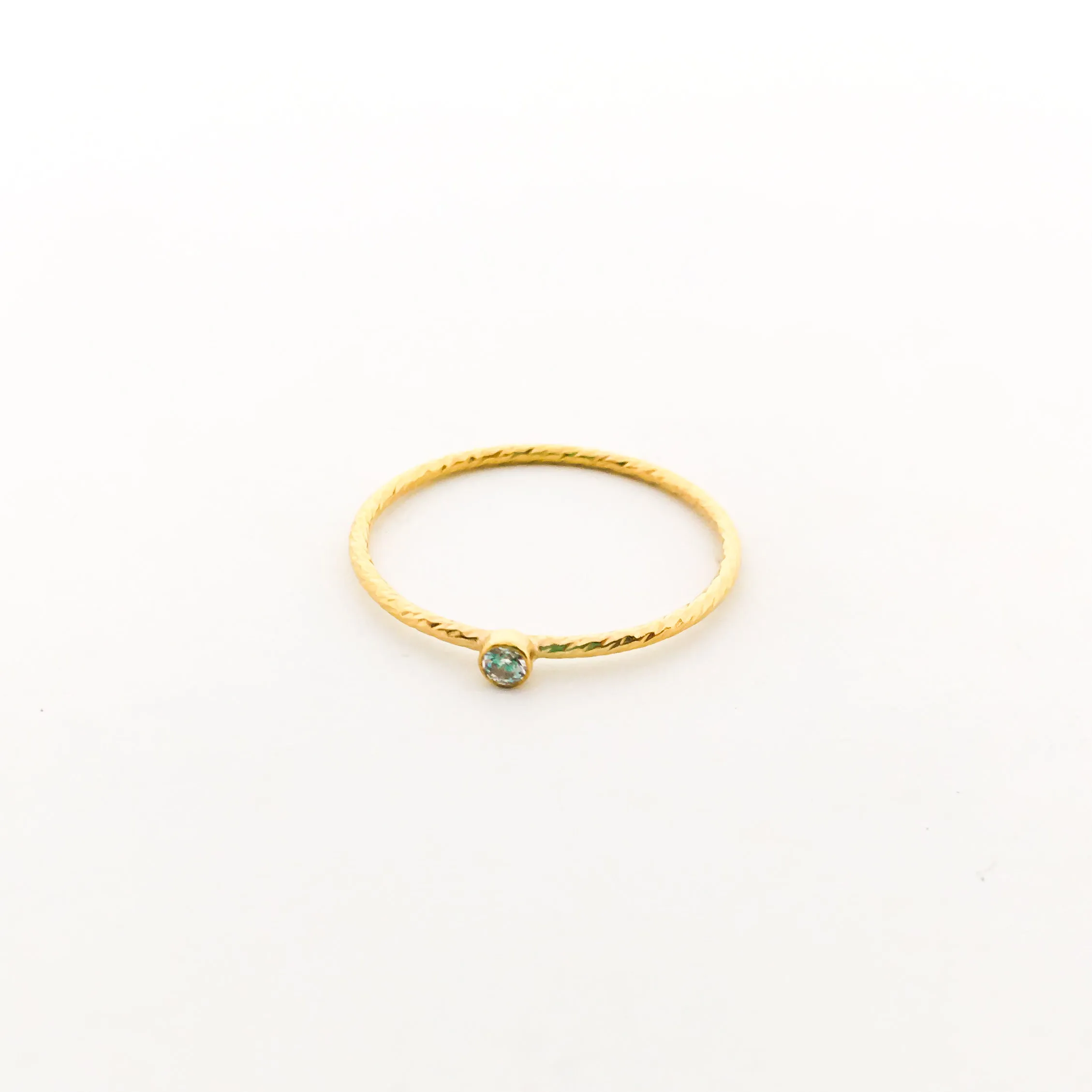 Twisted Cubic Zirconia Stacking Rings |Gold