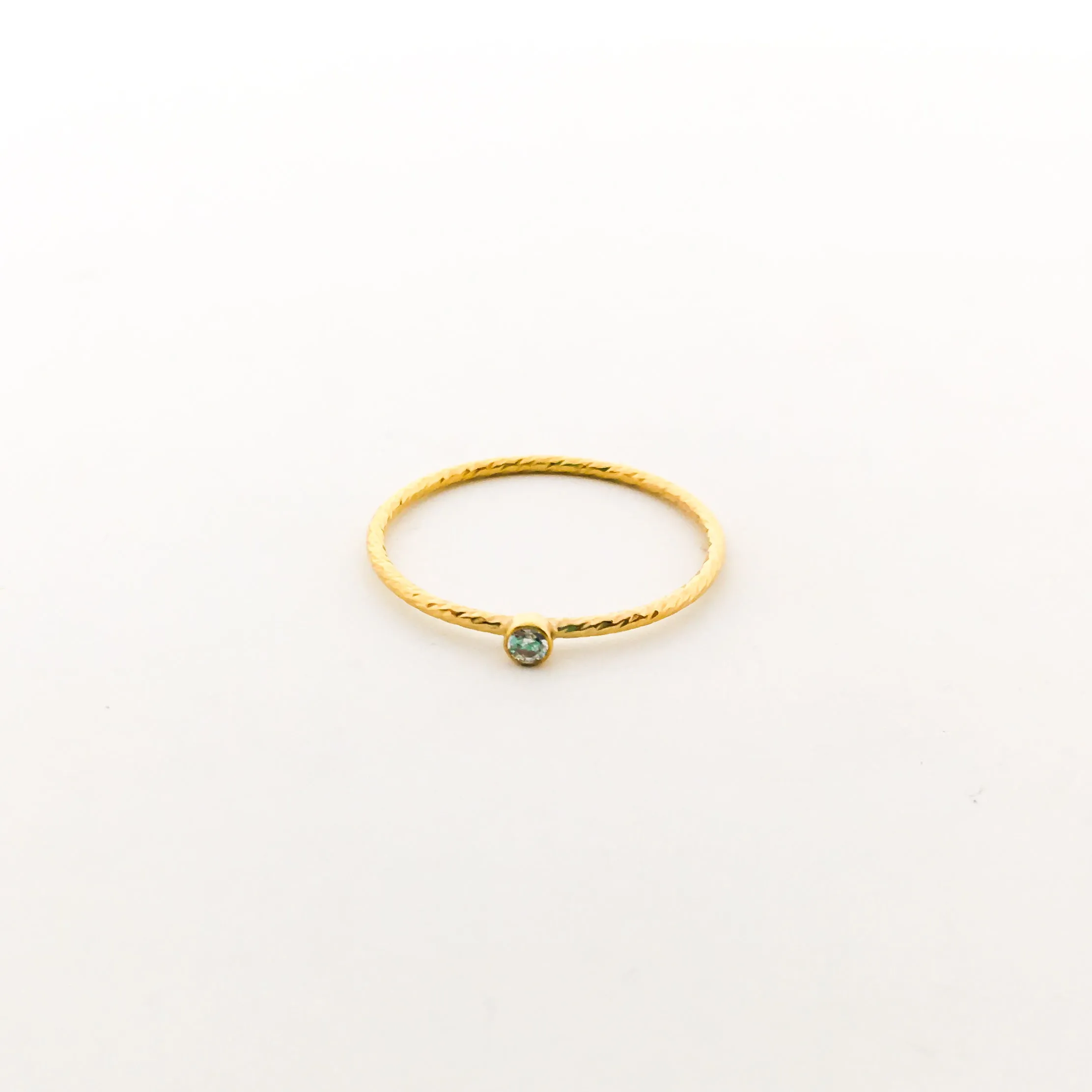Twisted Cubic Zirconia Stacking Rings |Gold