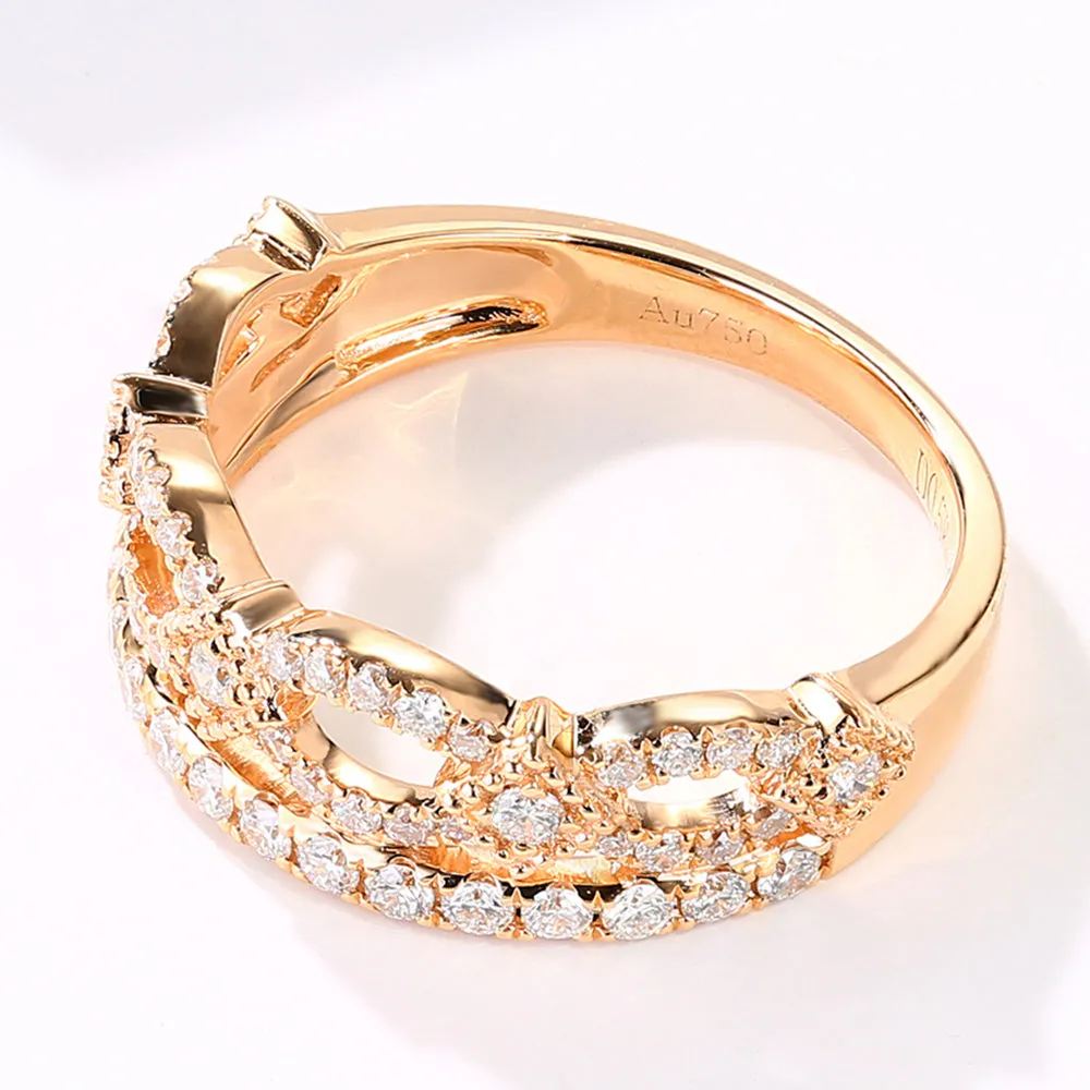 Two Layer Diamond Pave Crown Shape Ring