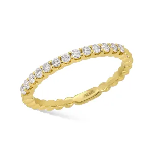 U Set Half Diamond Half Gold Bead Band