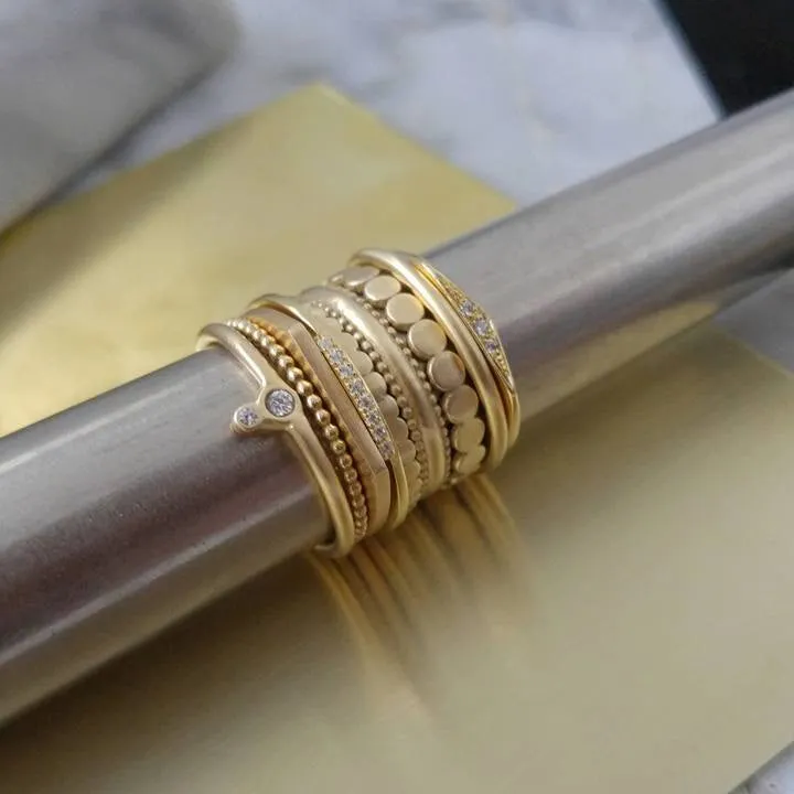 Ultra thin 14k gold dot ring, delicate gold ring for women, 14k gold stacking ring, gold baubble ring, connected dots ring