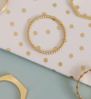 Ultra thin 14k gold dot ring, delicate gold ring for women, 14k gold stacking ring, gold baubble ring, connected dots ring
