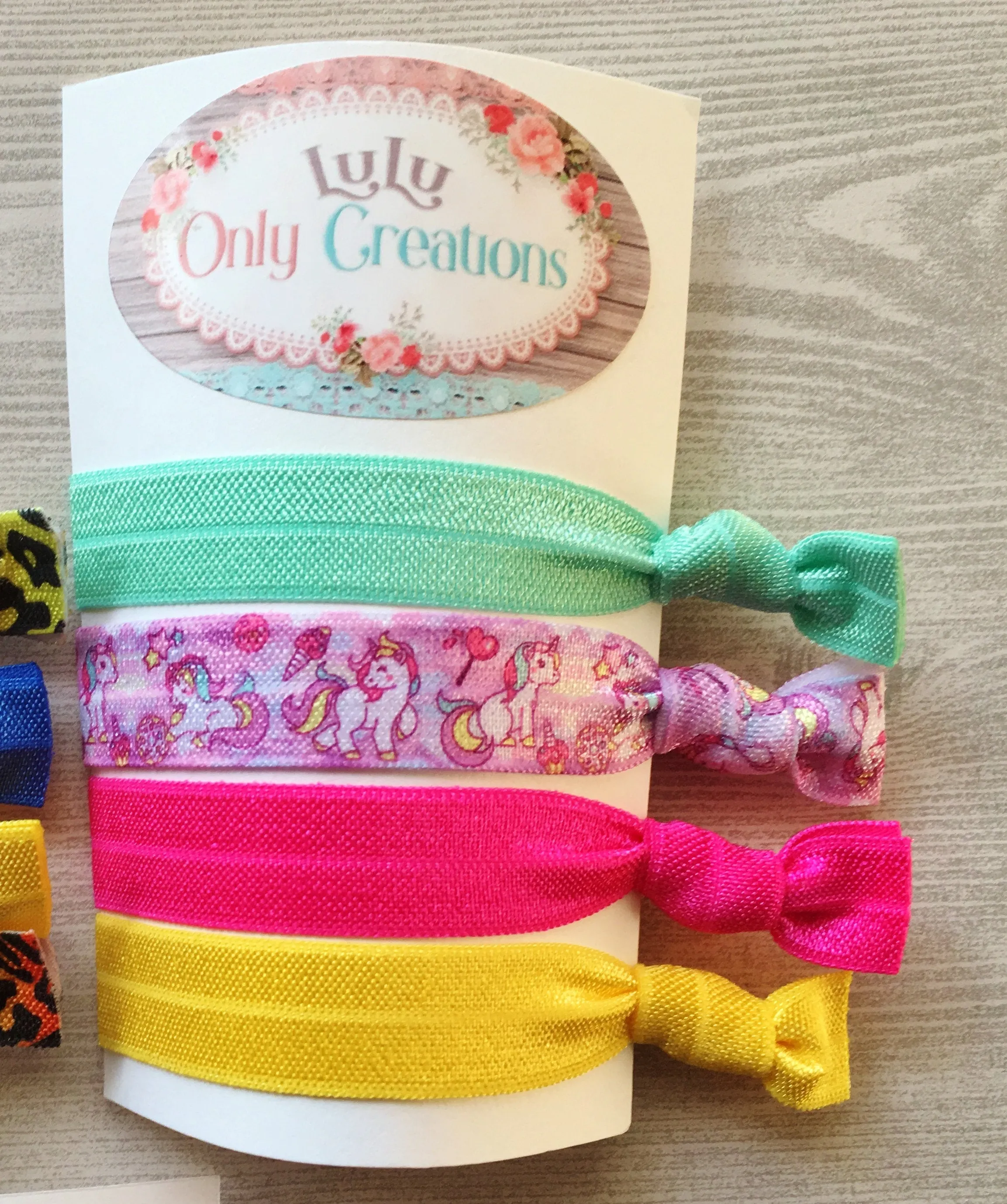 Unicorn and Rainbow Hair Ties